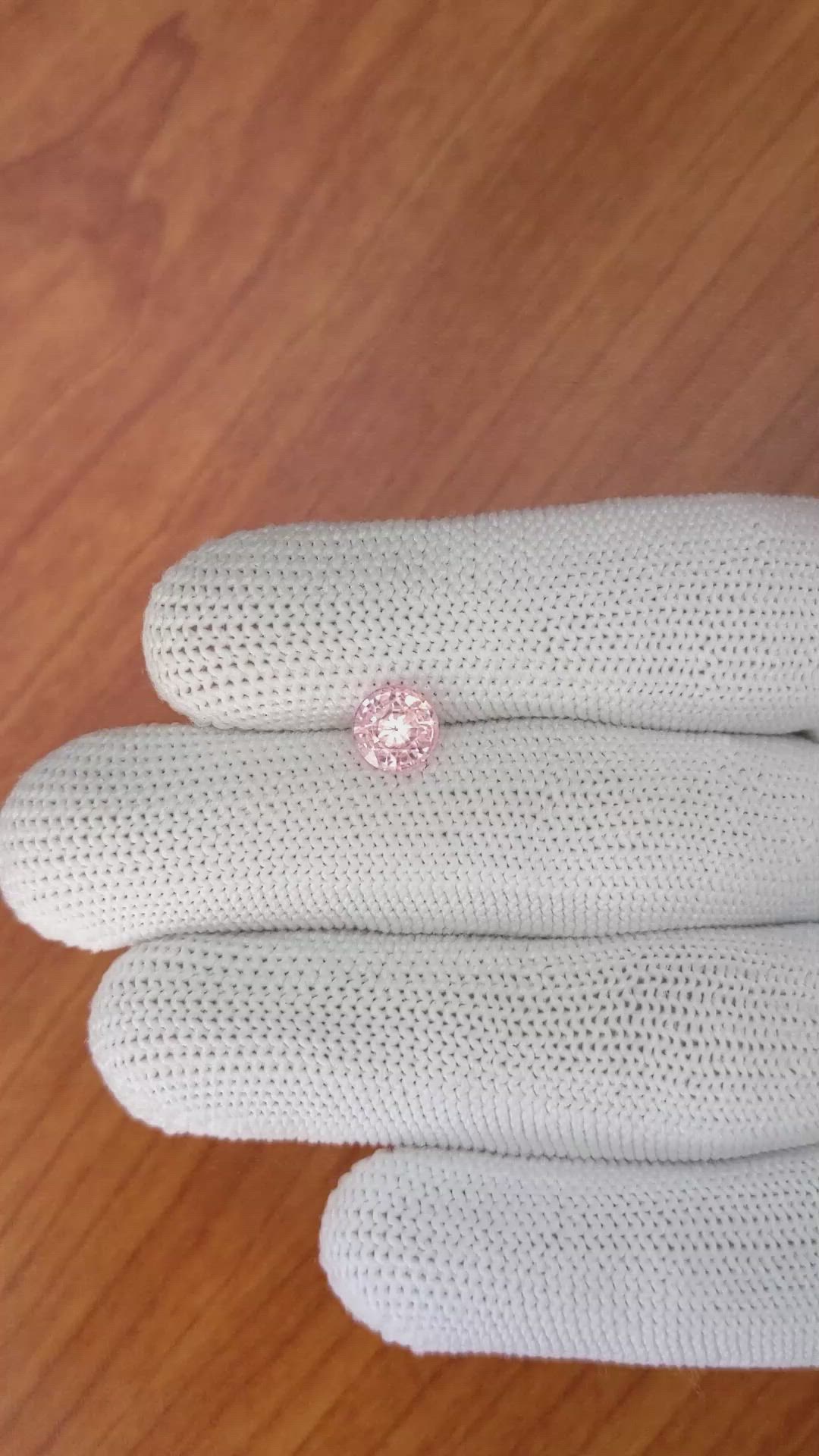 1.29 Ct. Peach Sapphire from Ceylon (Sri Lanka) Size Video