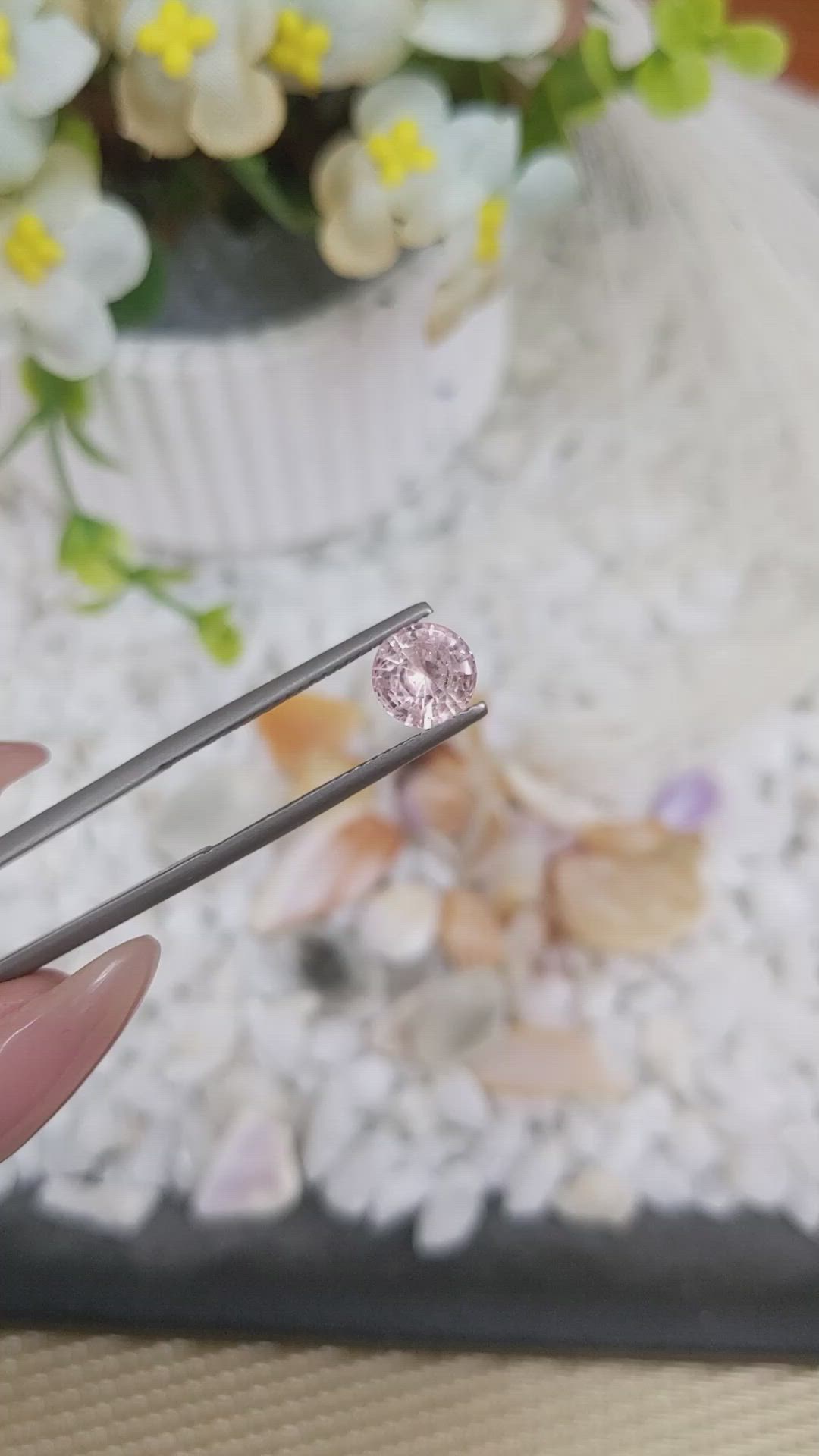 1.29 Ct. Peach Sapphire from Ceylon (Sri Lanka) Size Video