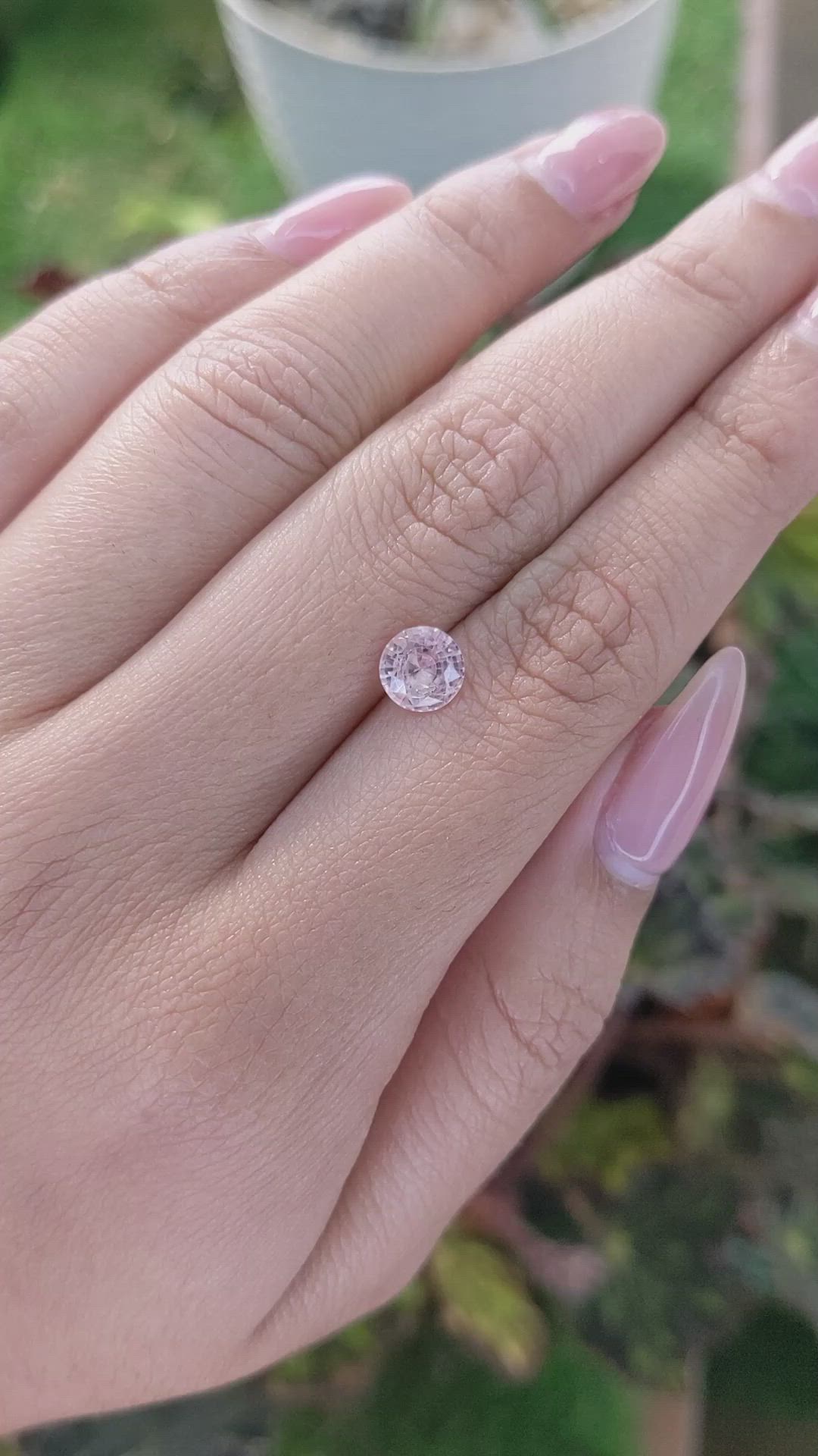 1.29 Ct. Peach Sapphire from Ceylon (Sri Lanka) Size Video