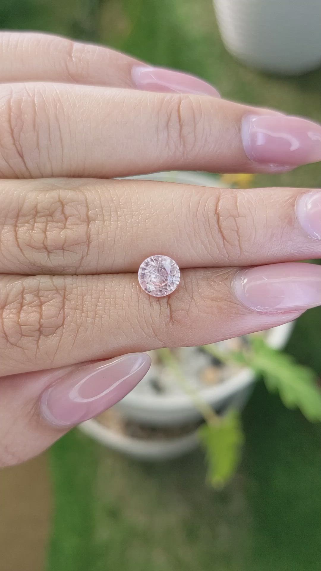 1.29 Ct. Peach Sapphire from Ceylon (Sri Lanka) Size Video