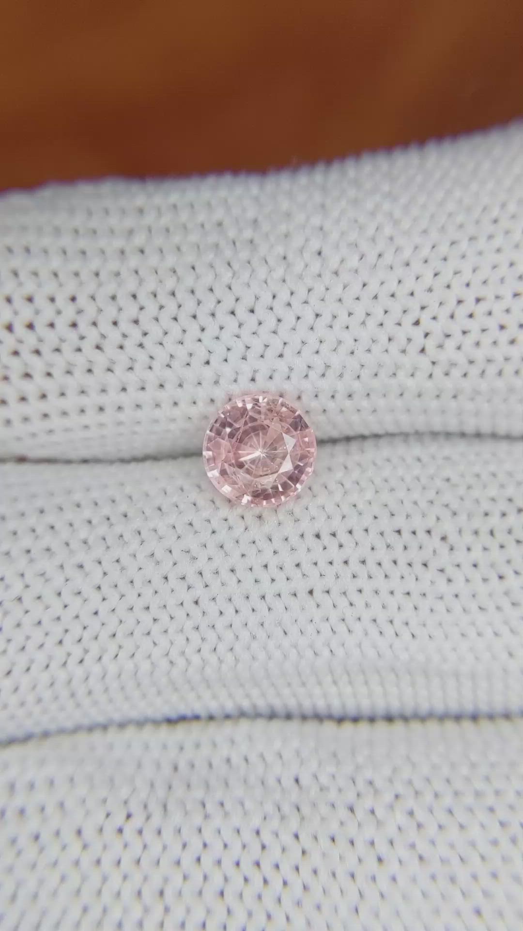 1.29 Ct. Peach Sapphire from Ceylon (Sri Lanka) Size Video