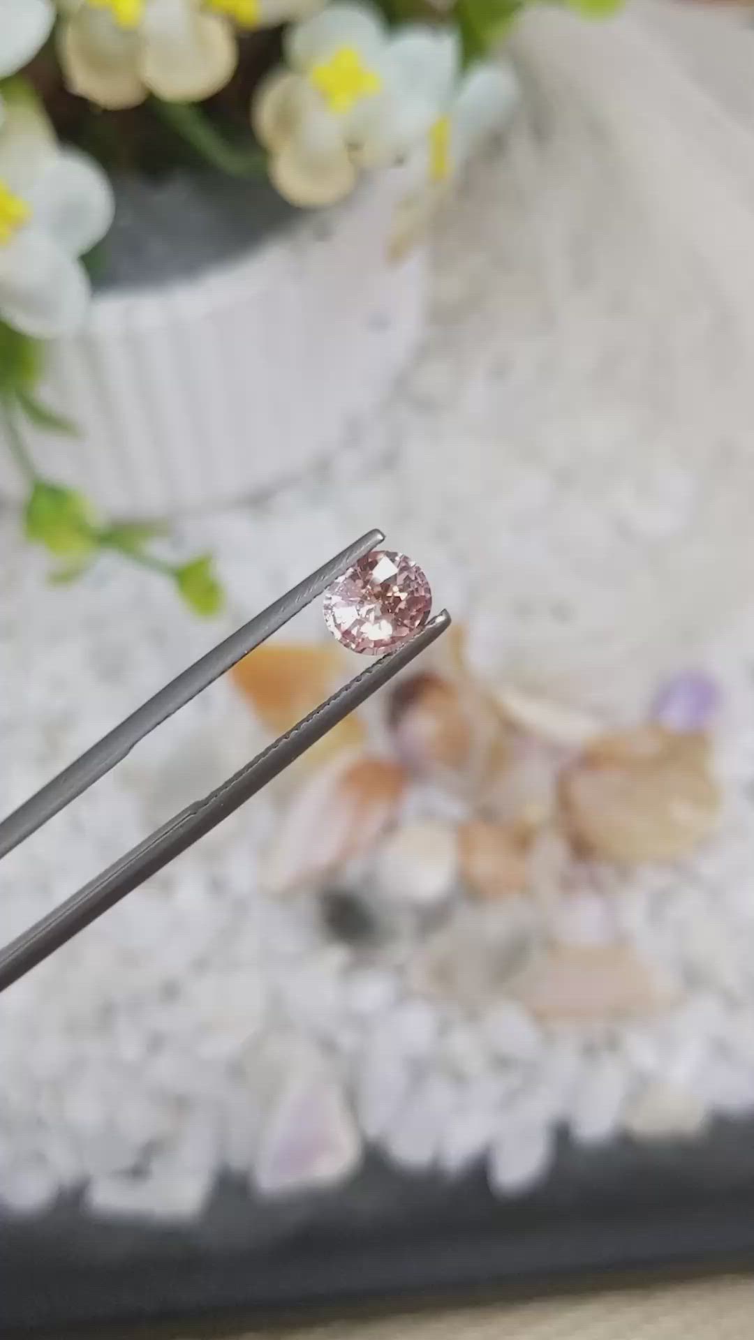 1.11 Ct. Peach Sapphire from Ceylon (Sri Lanka) Size Video