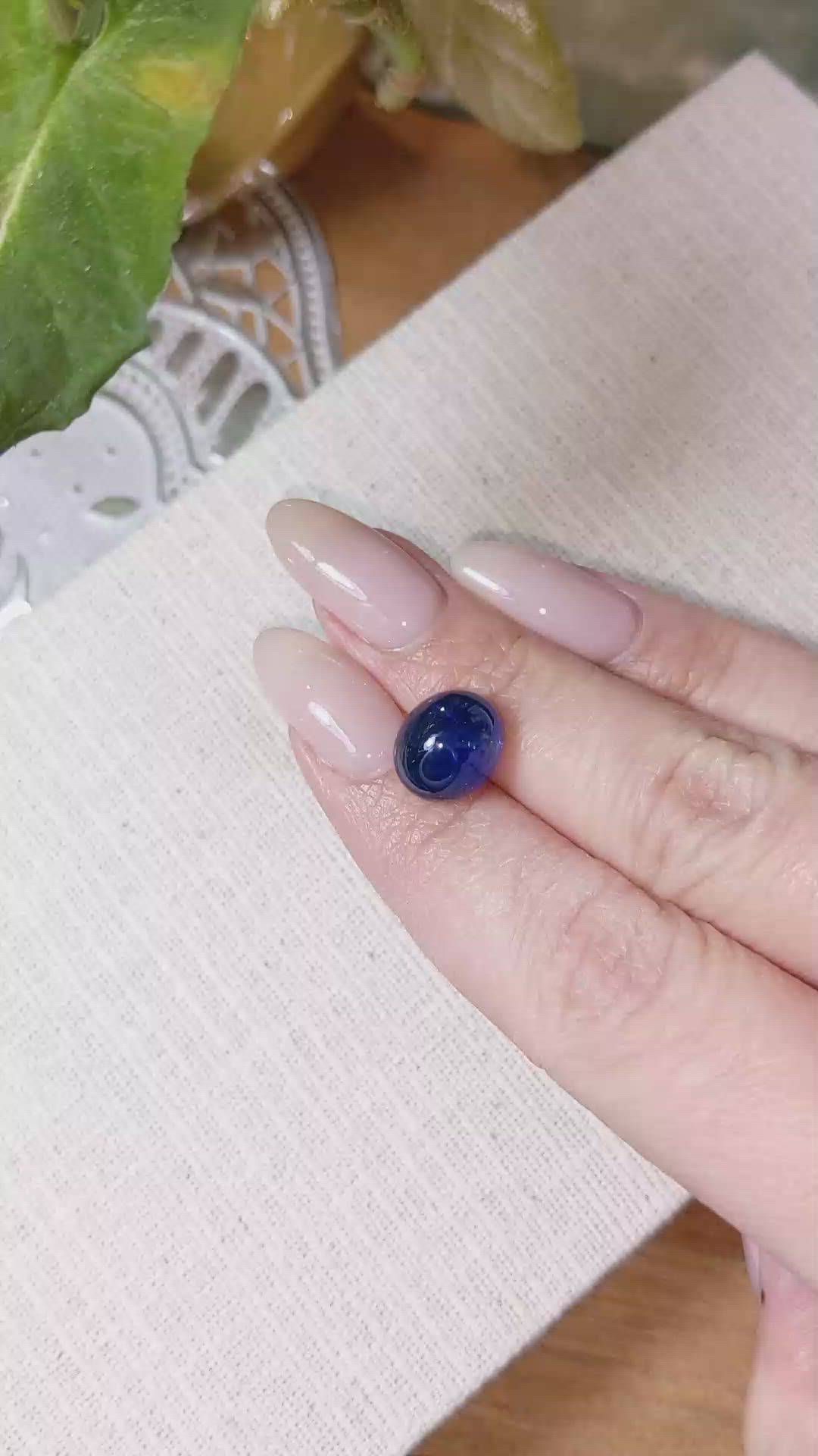 9.68 Ct. Blue Cabochon Sapphire from Ceylon (Sri Lanka) Size Video