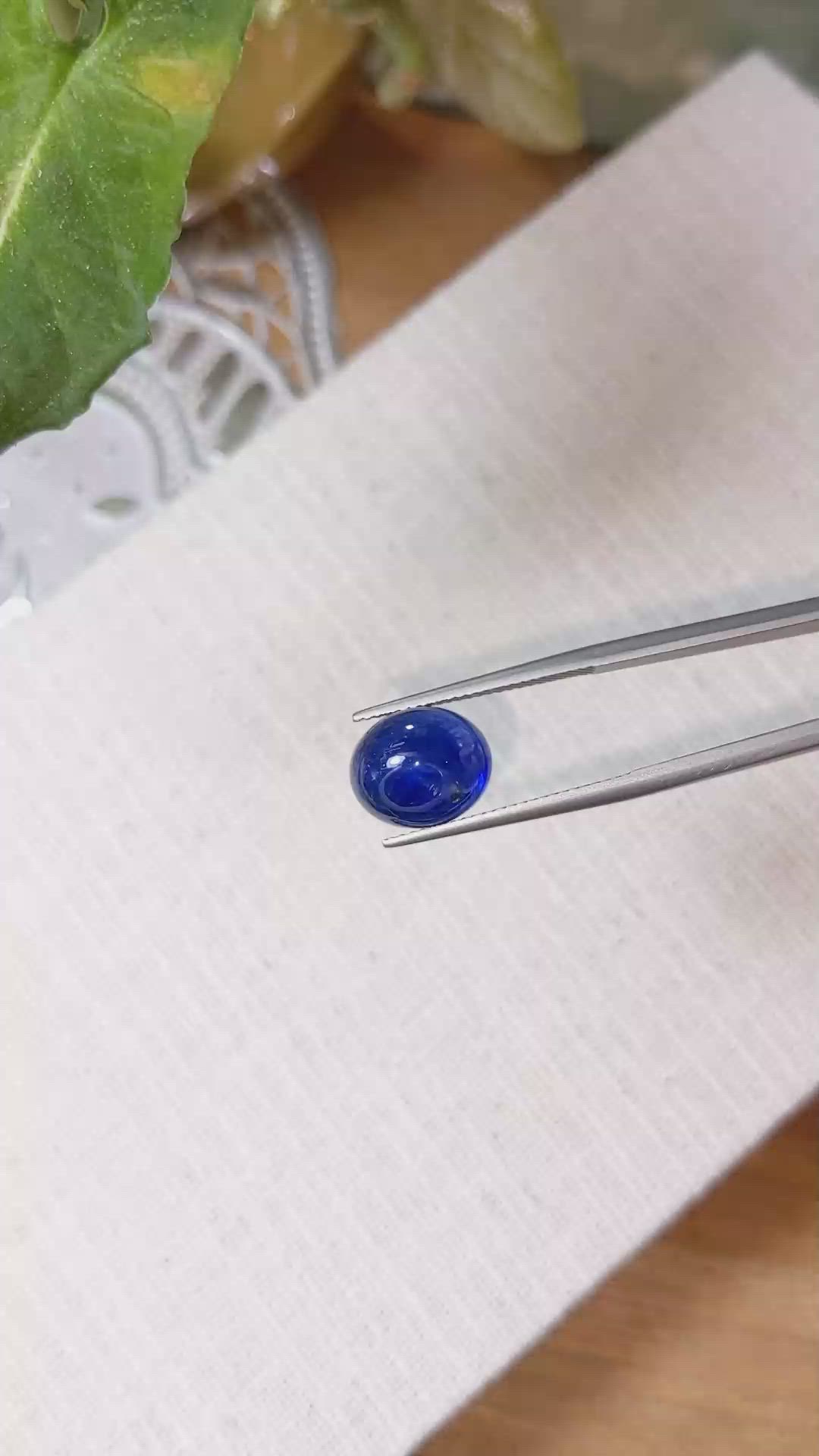 9.68 Ct. Blue Cabochon Sapphire from Ceylon (Sri Lanka) Size Video