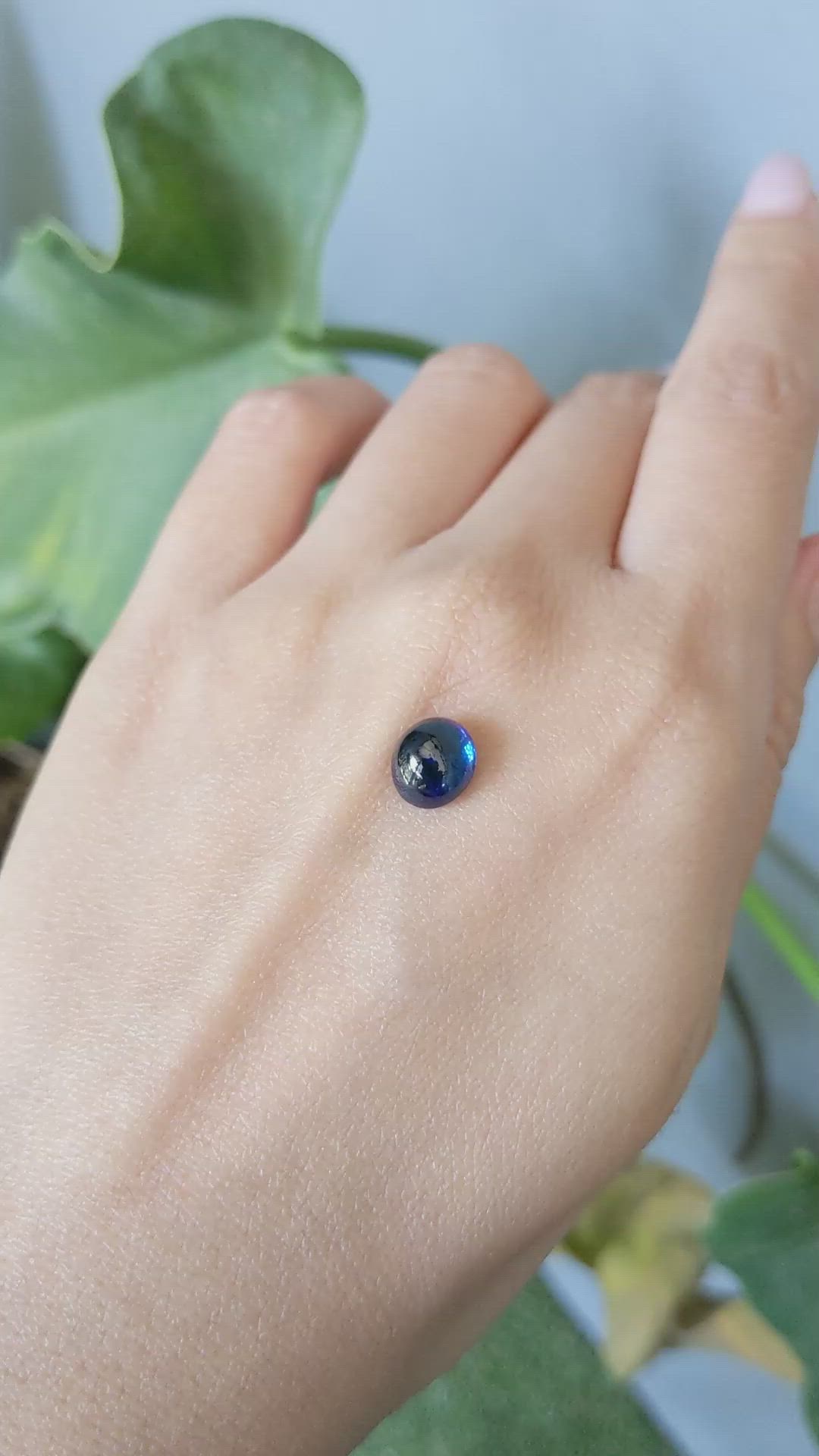 3.73 Ct. Blue Cabochon Sapphire from Ceylon (Sri Lanka) Size Video