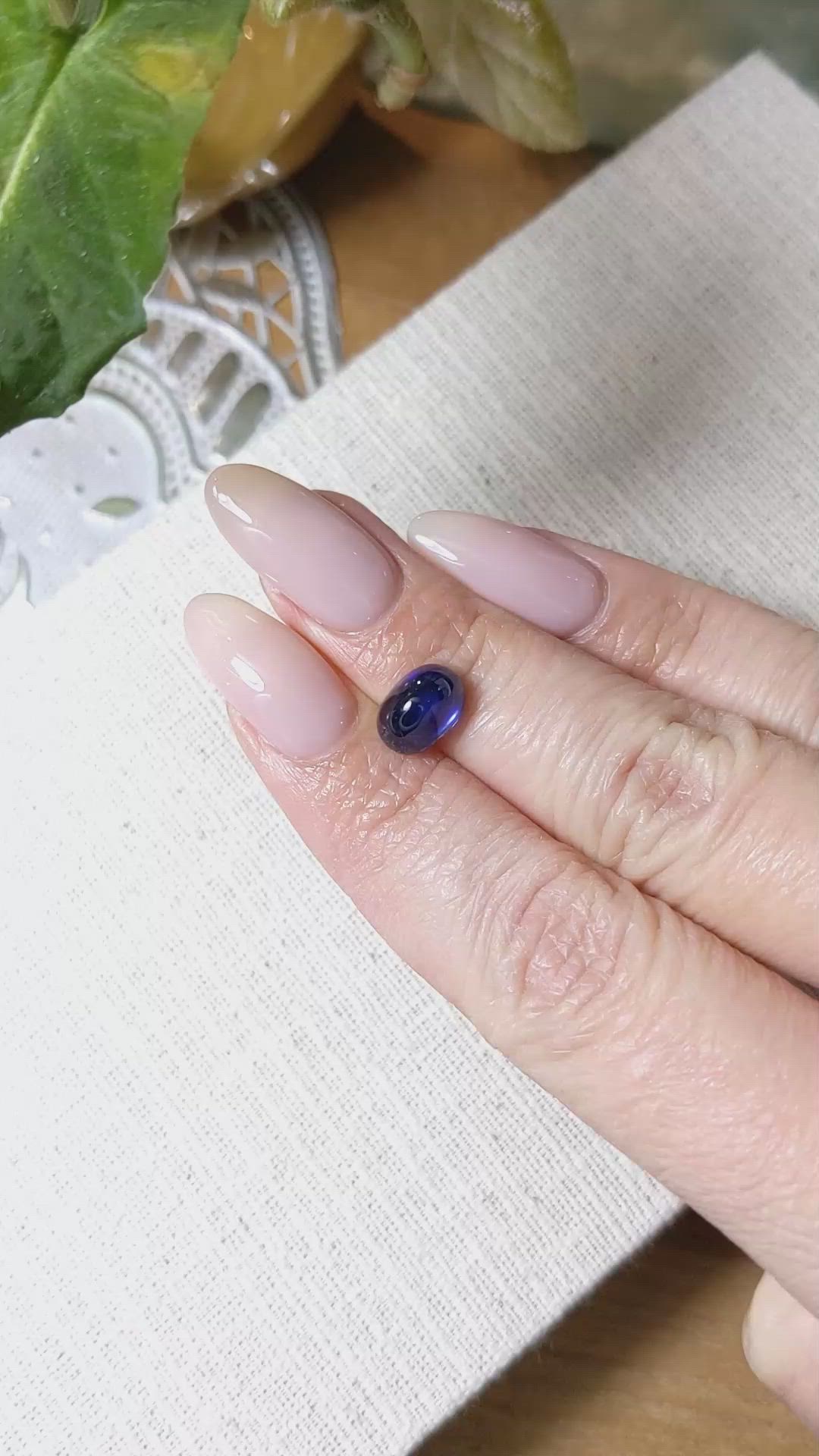 4.04 Ct. Blue Cabochon Sapphire from Ceylon (Sri Lanka) Size Video