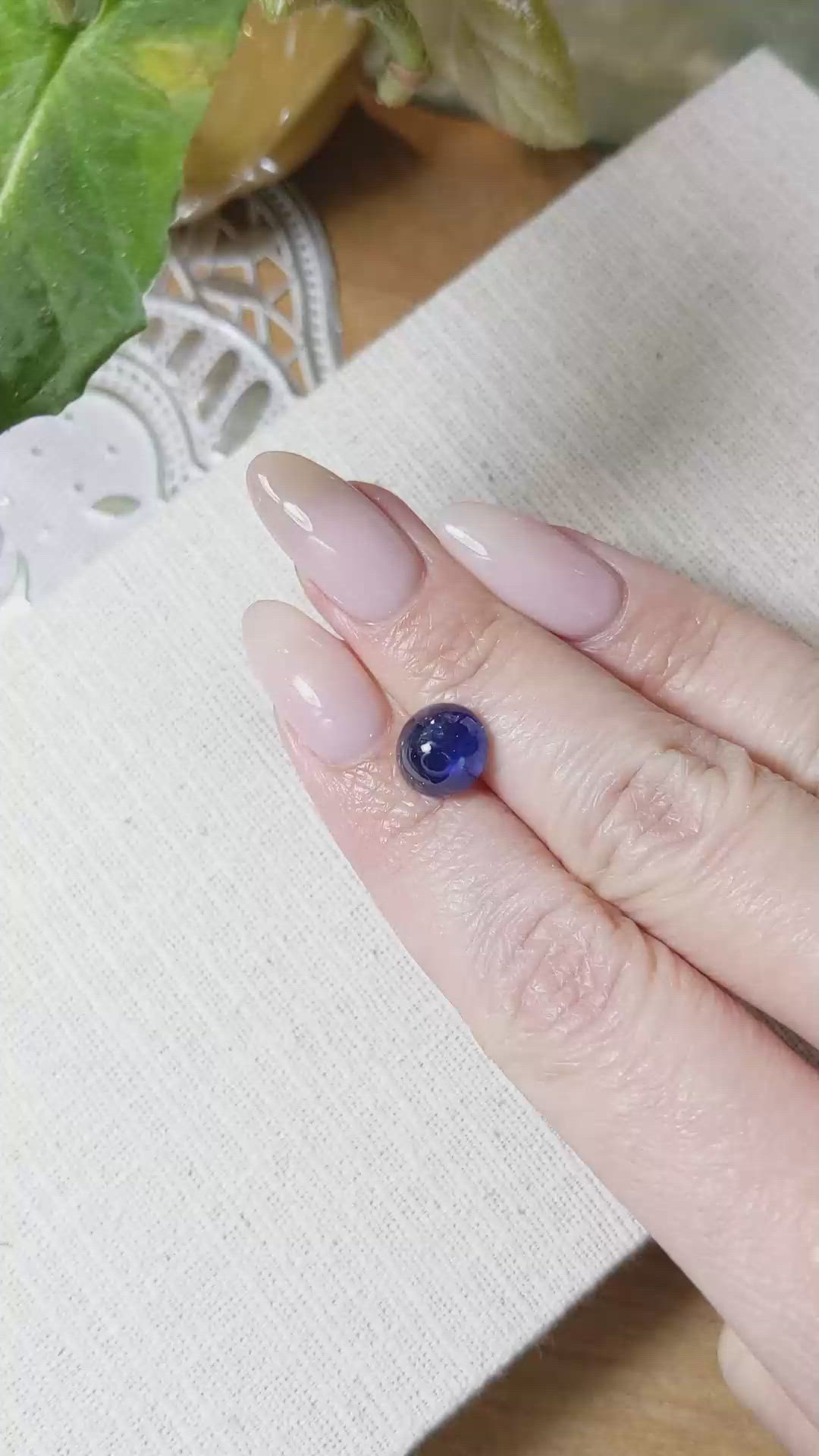 5.48 Ct. Blue Cabochon Sapphire from Ceylon (Sri Lanka) Size Video