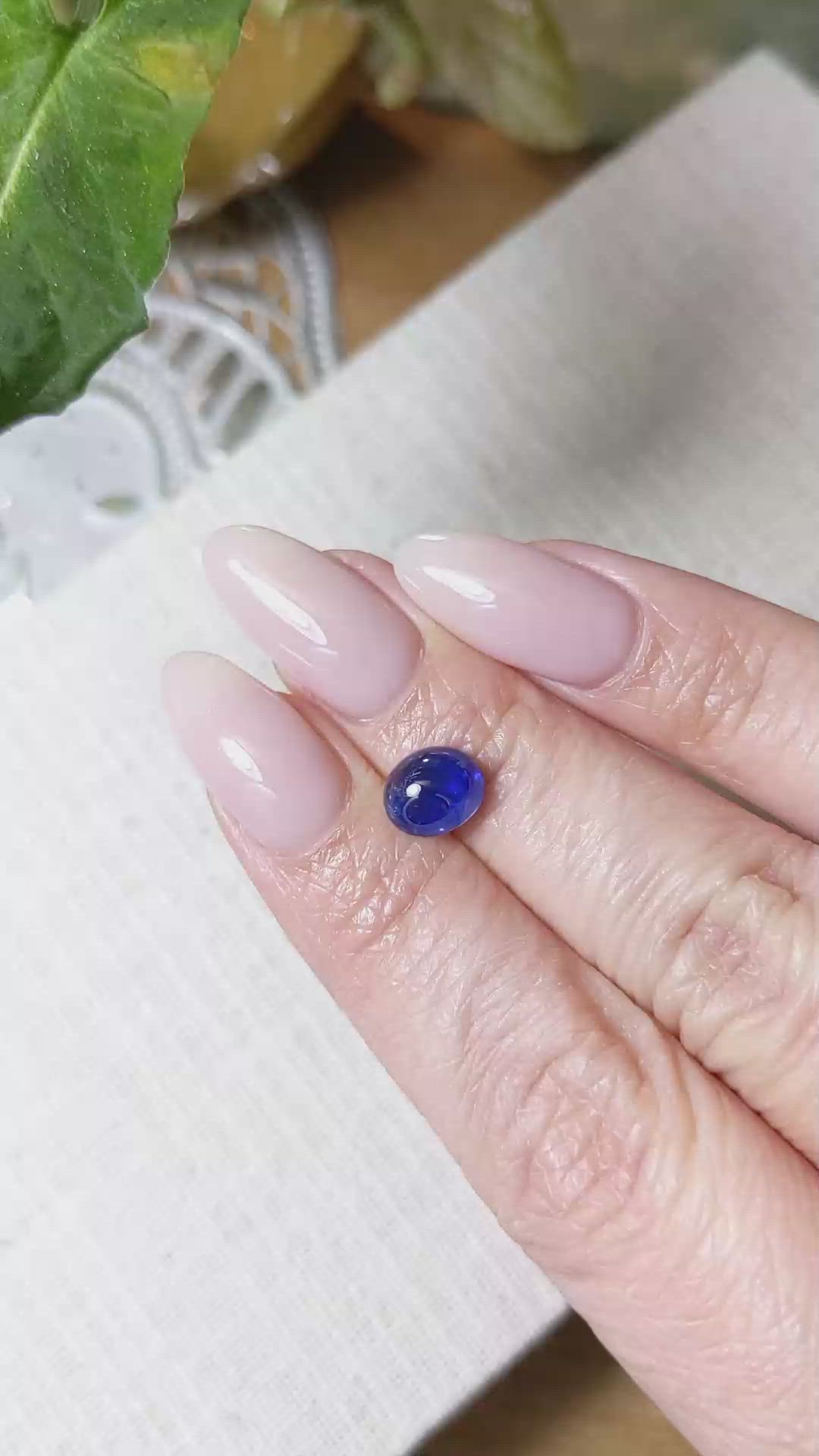2.34 Ct. Blue Cabochon Sapphire from Ceylon (Sri Lanka) Size Video