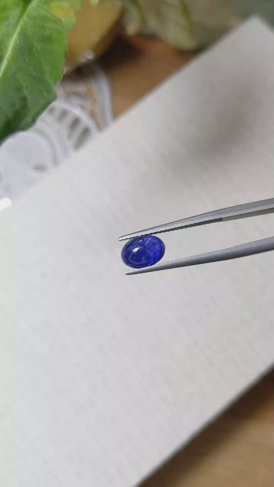 2.90 Ct. Blue Cabochon Sapphire from Ceylon (Sri Lanka) Size Video