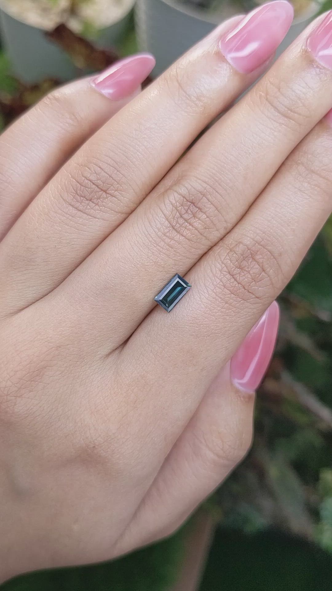 0.74 Ct. Greenish Blue Sapphire from Madagascar Size Video