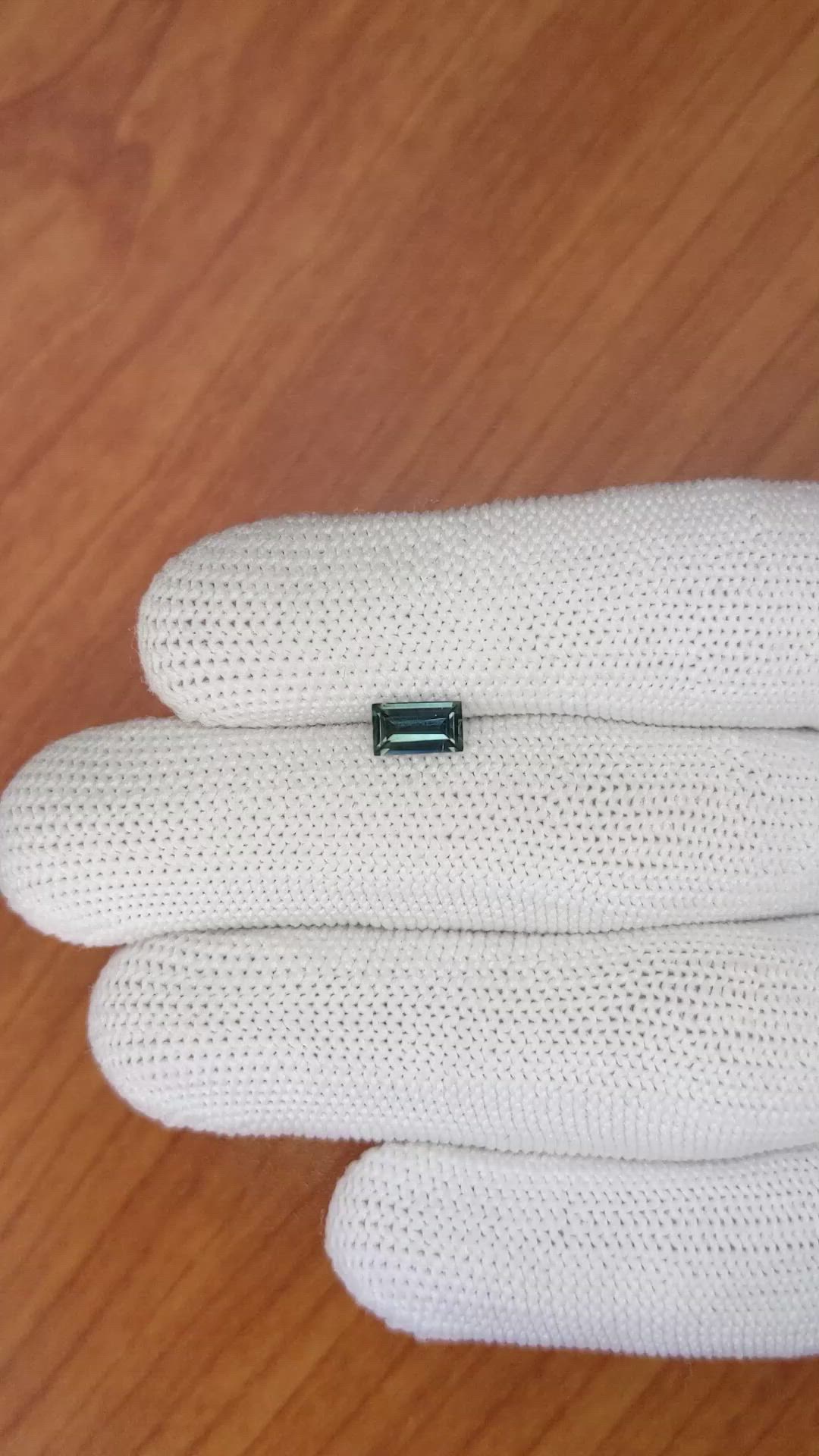 0.74 Ct. Greenish Blue Sapphire from Madagascar Size Video