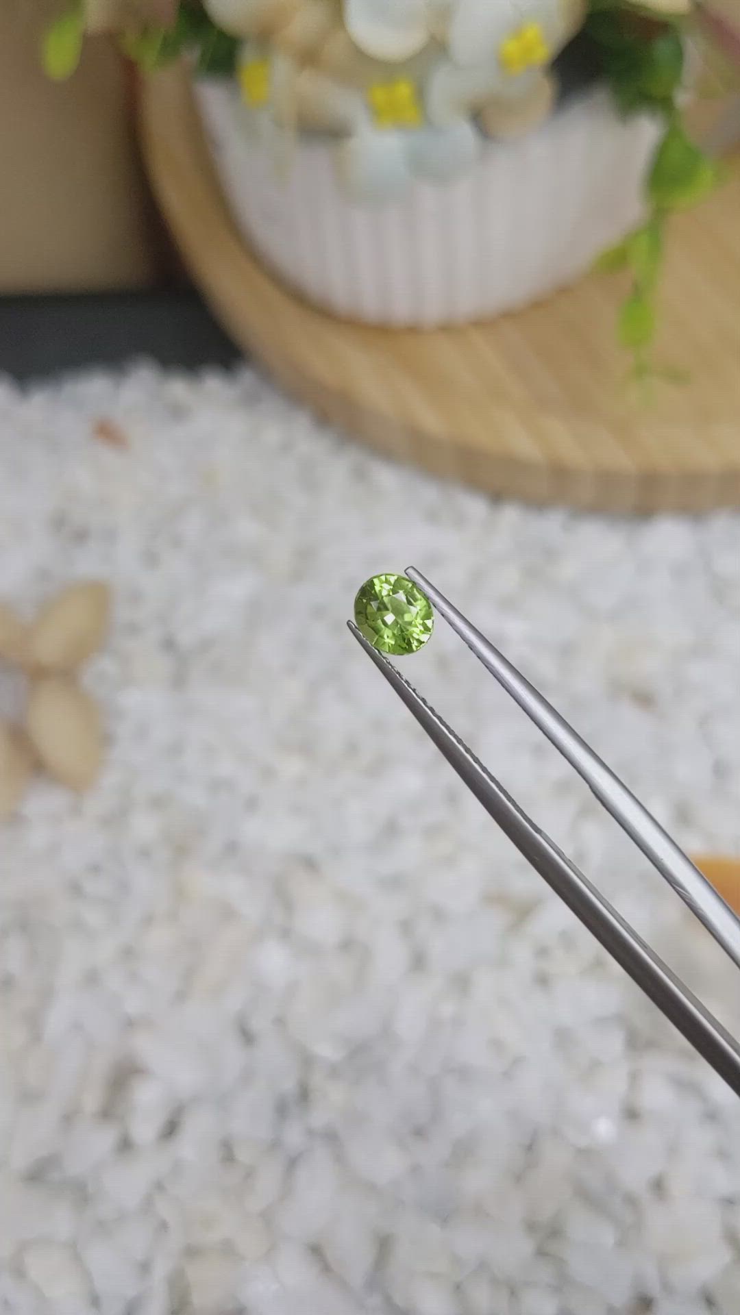 0.86 Ct. Yellowish Green Sapphire from Madagascar Size Video