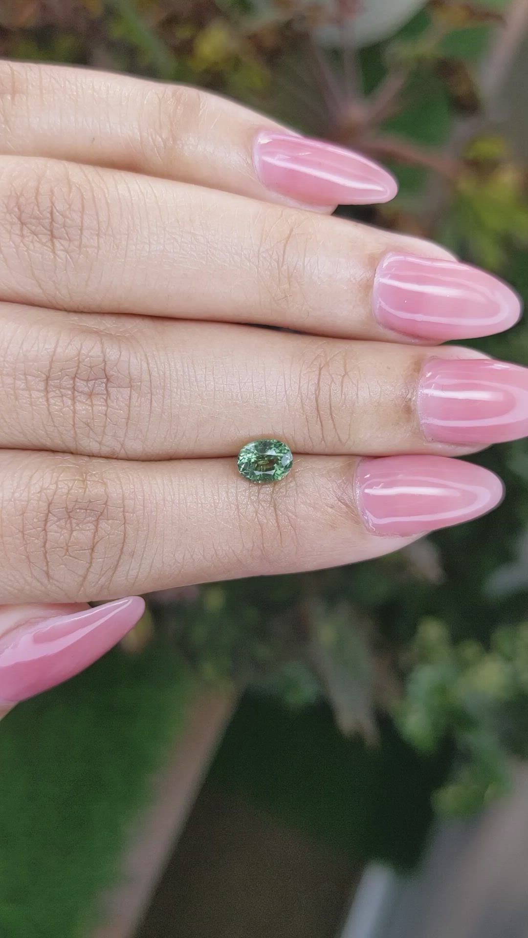 0.91 Ct. Bluish Green Sapphire from Madagascar Size Video