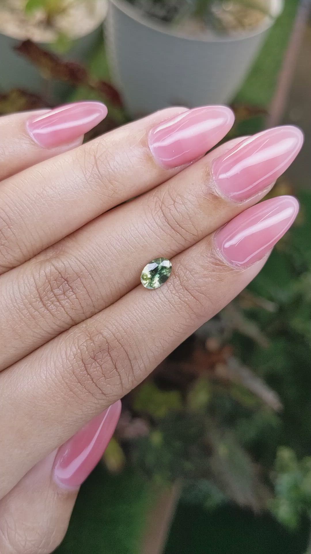 0.82 Ct. Yellowish Green Sapphire from Madagascar Size Video