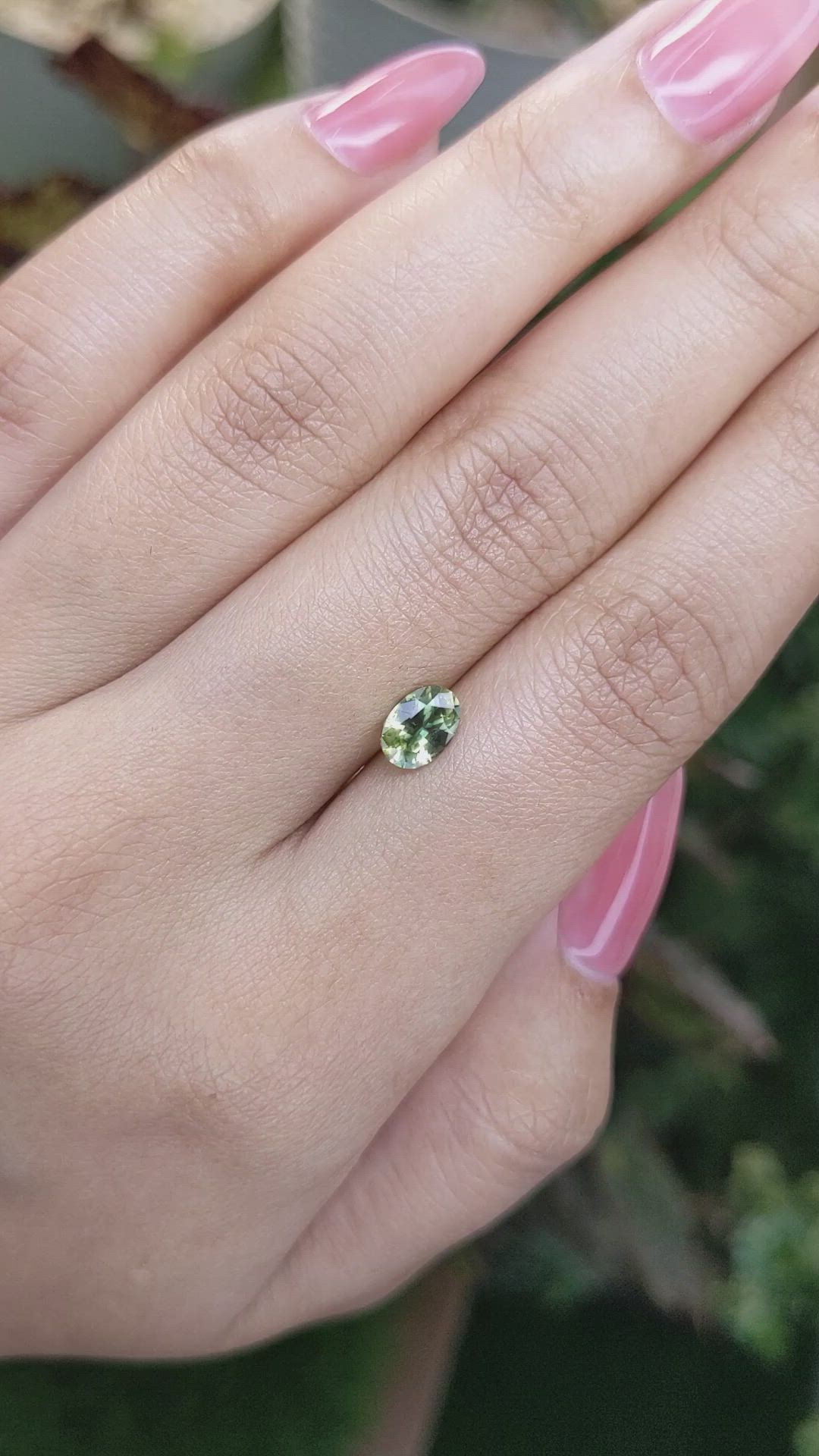 0.82 Ct. Yellowish Green Sapphire from Madagascar Size Video