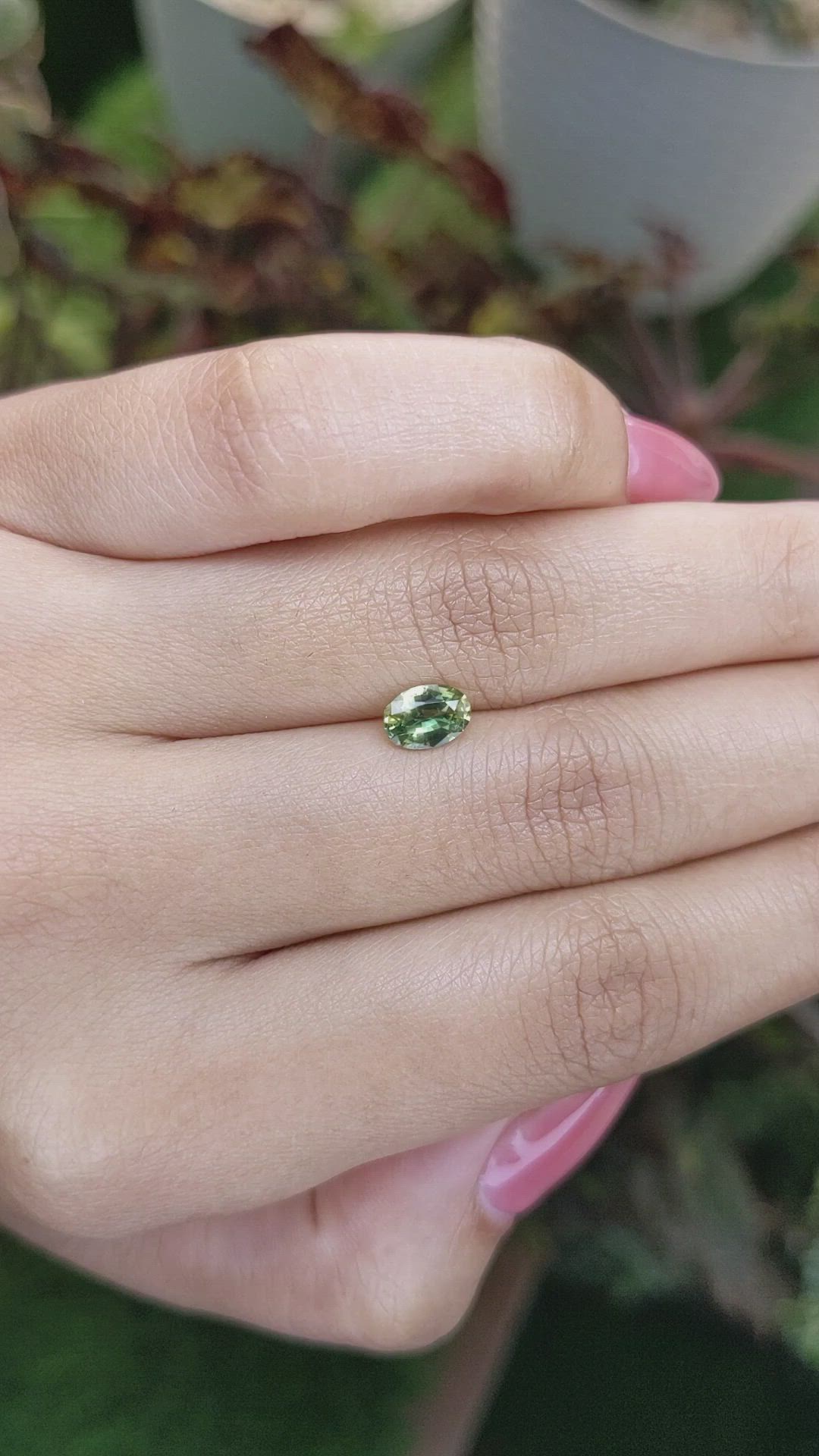 0.82 Ct. Yellowish Green Sapphire from Madagascar Size Video