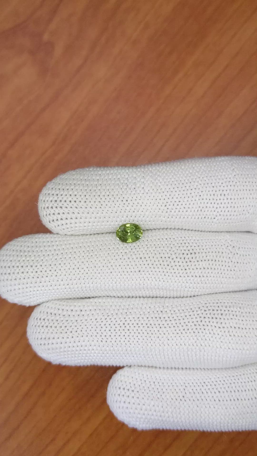 0.78 Ct. Green Sapphire from Madagascar Size Video