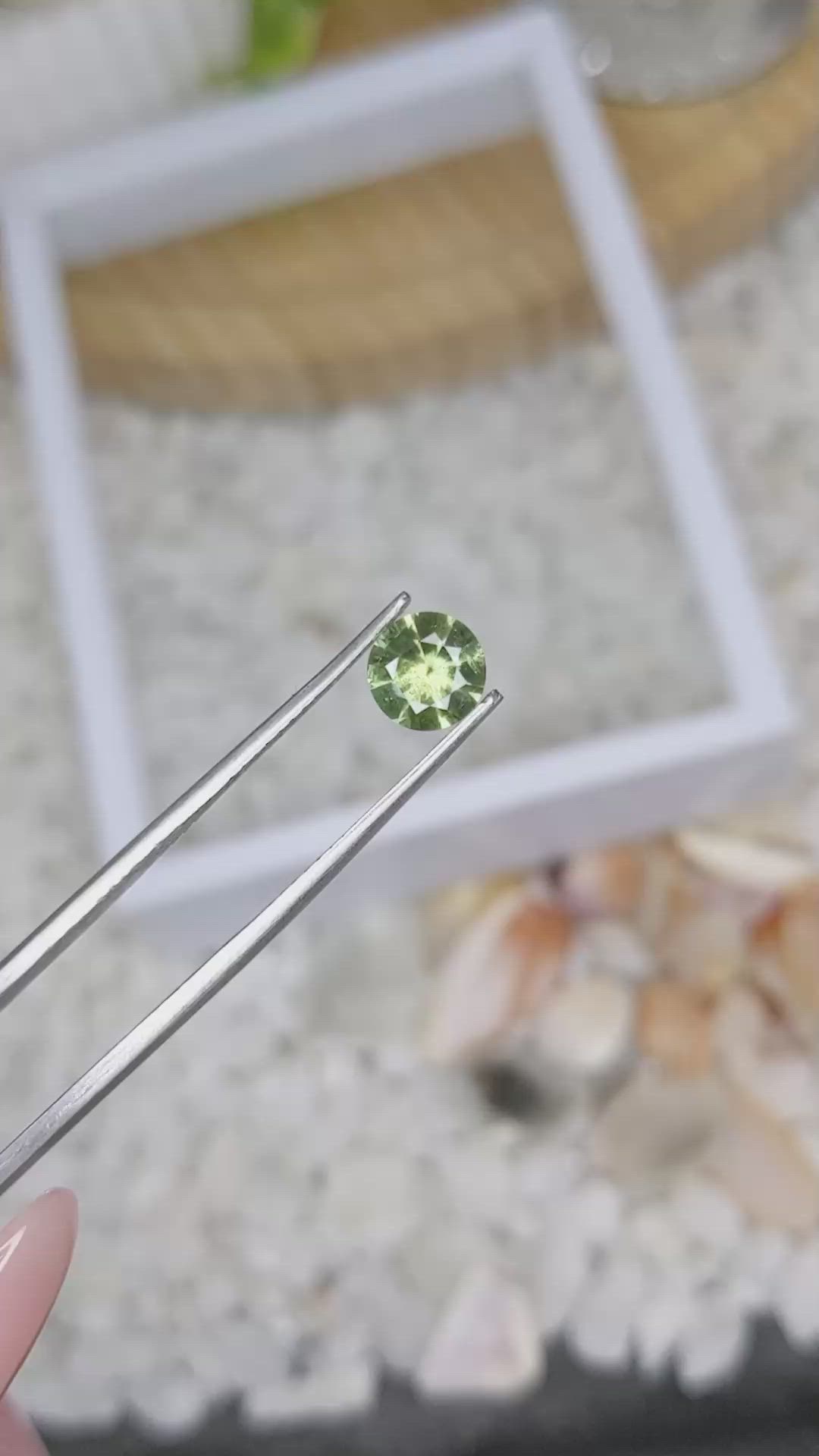 1.02 Ct. Yellowish Green Sapphire from Madagascar Size Video