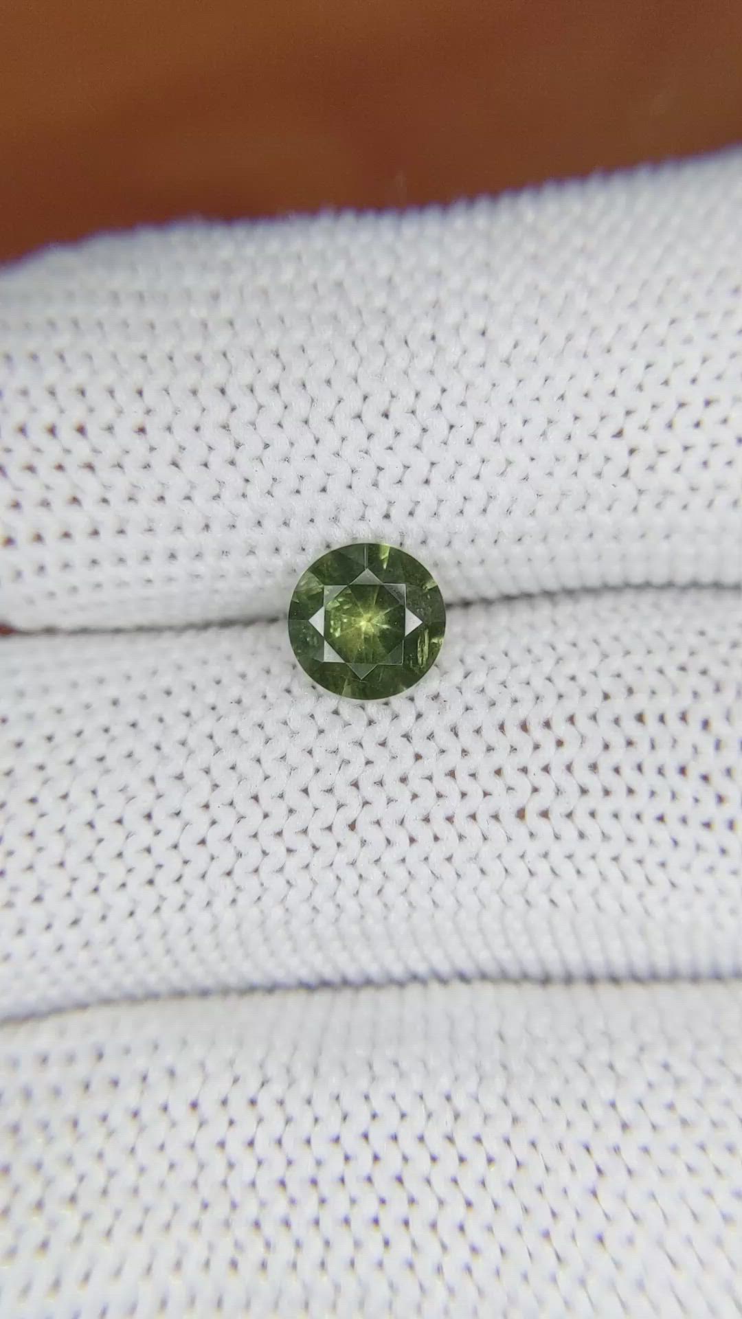 1.02 Ct. Yellowish Green Sapphire from Madagascar Size Video
