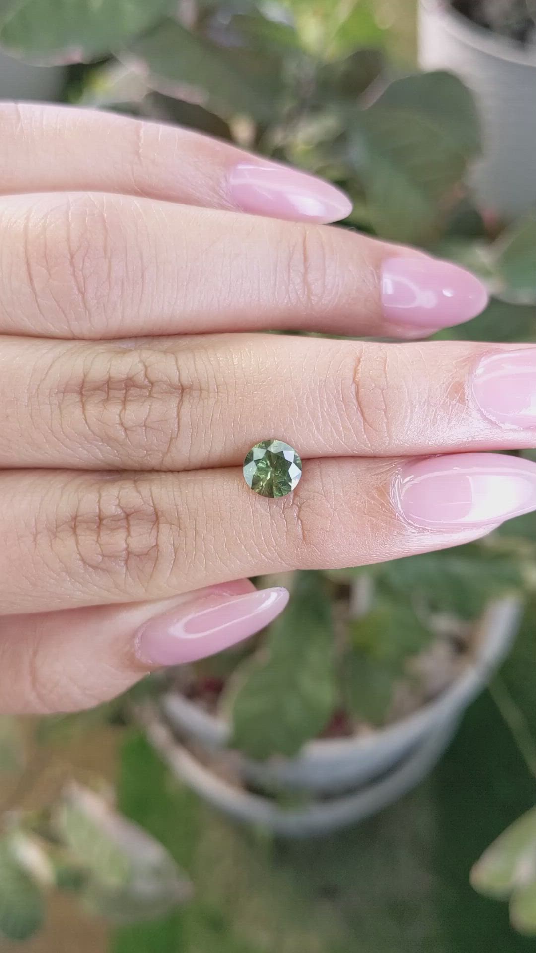 1.02 Ct. Yellowish Green Sapphire from Madagascar Size Video