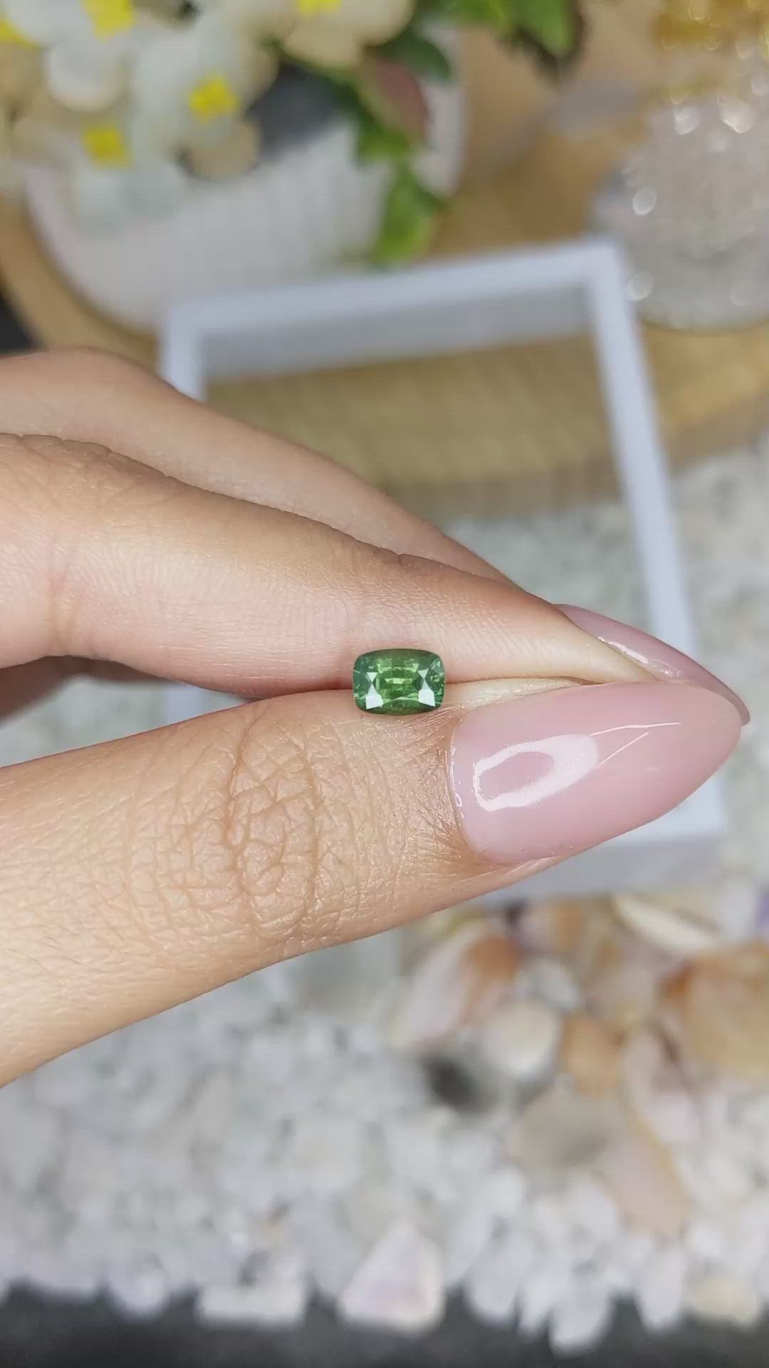 0.82 Ct. Green Sapphire from Madagascar Size Video