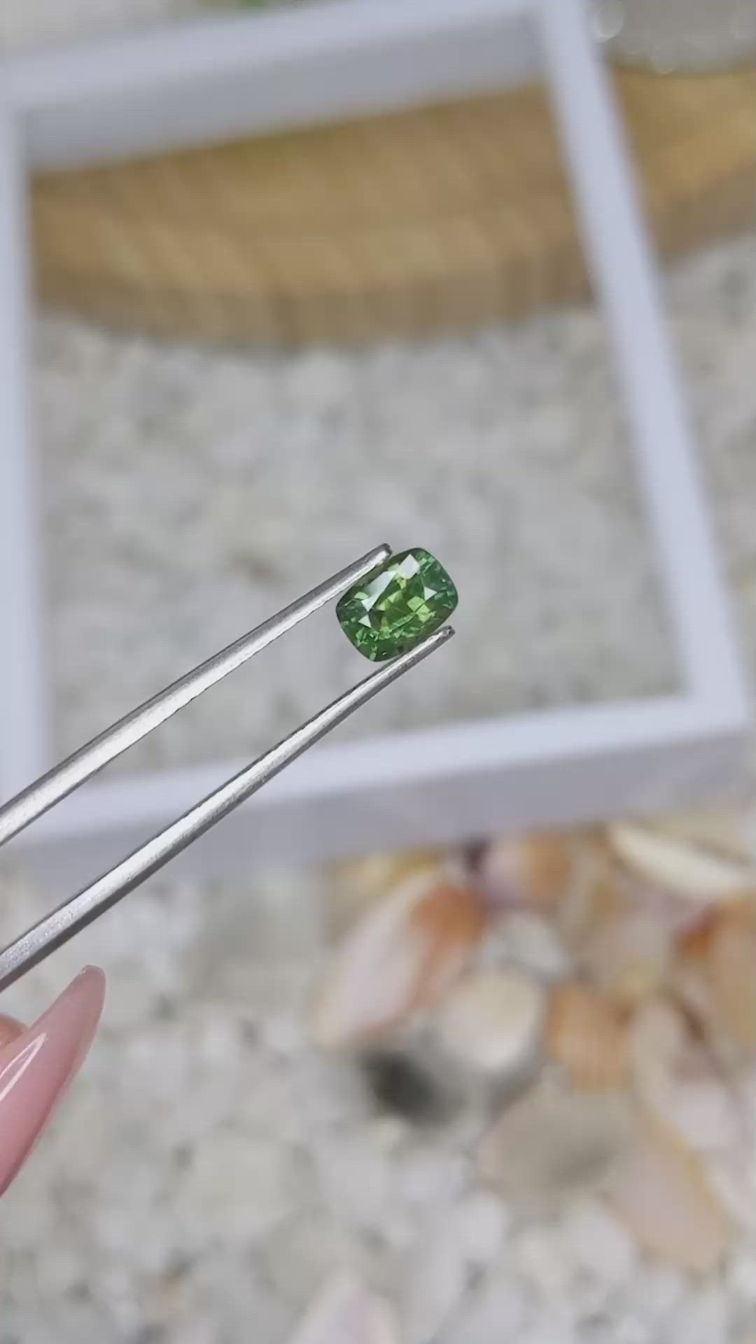 0.82 Ct. Green Sapphire from Madagascar Size Video