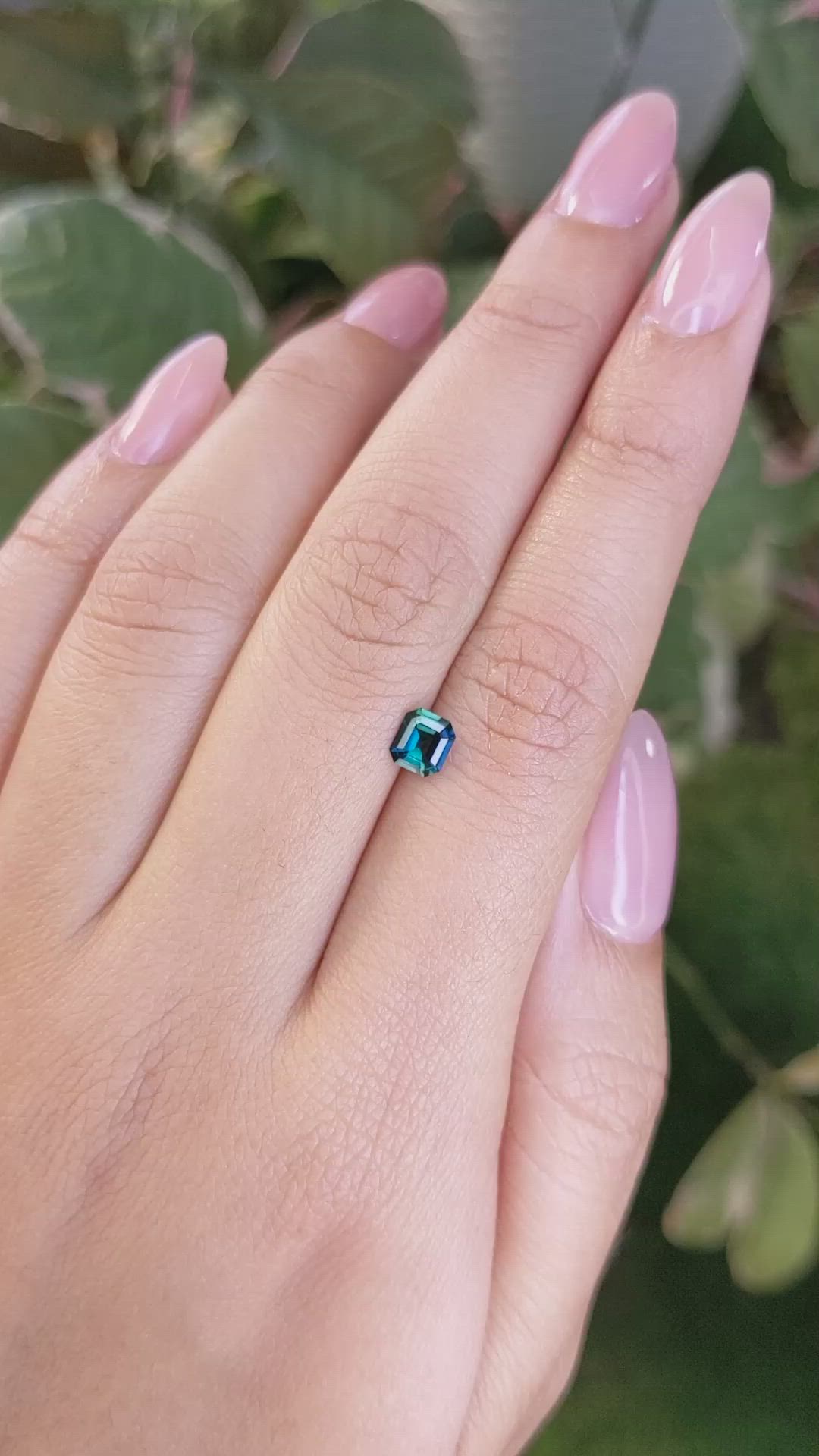 0.61 Ct. Greenish Blue Sapphire from Madagascar Size Video