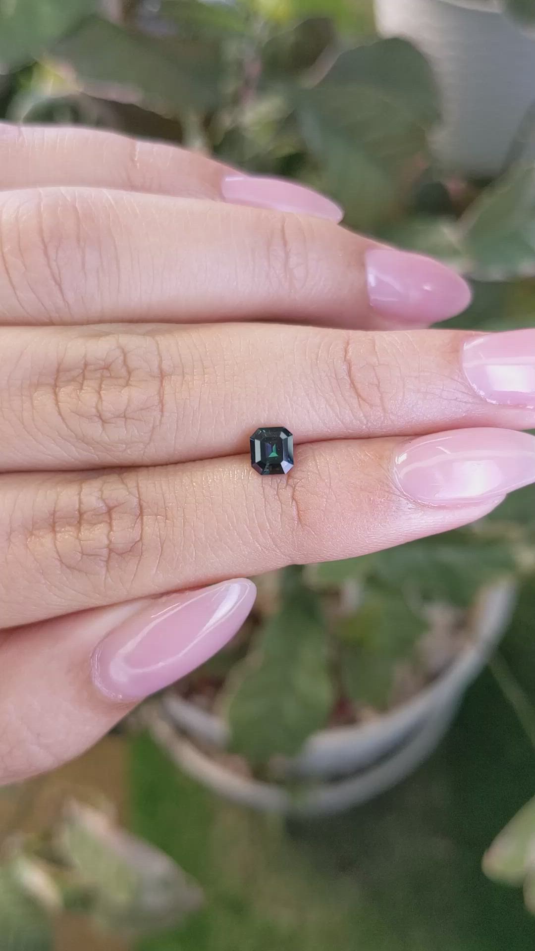 0.61 Ct. Greenish Blue Sapphire from Madagascar Size Video