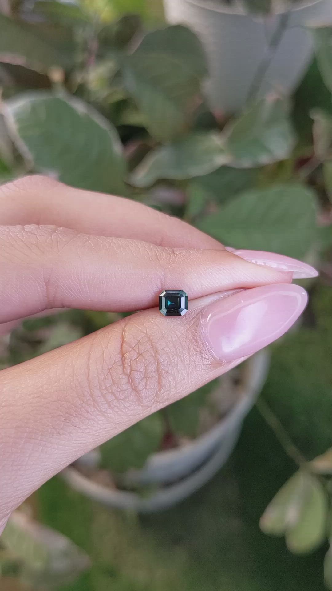 0.61 Ct. Greenish Blue Sapphire from Madagascar Size Video