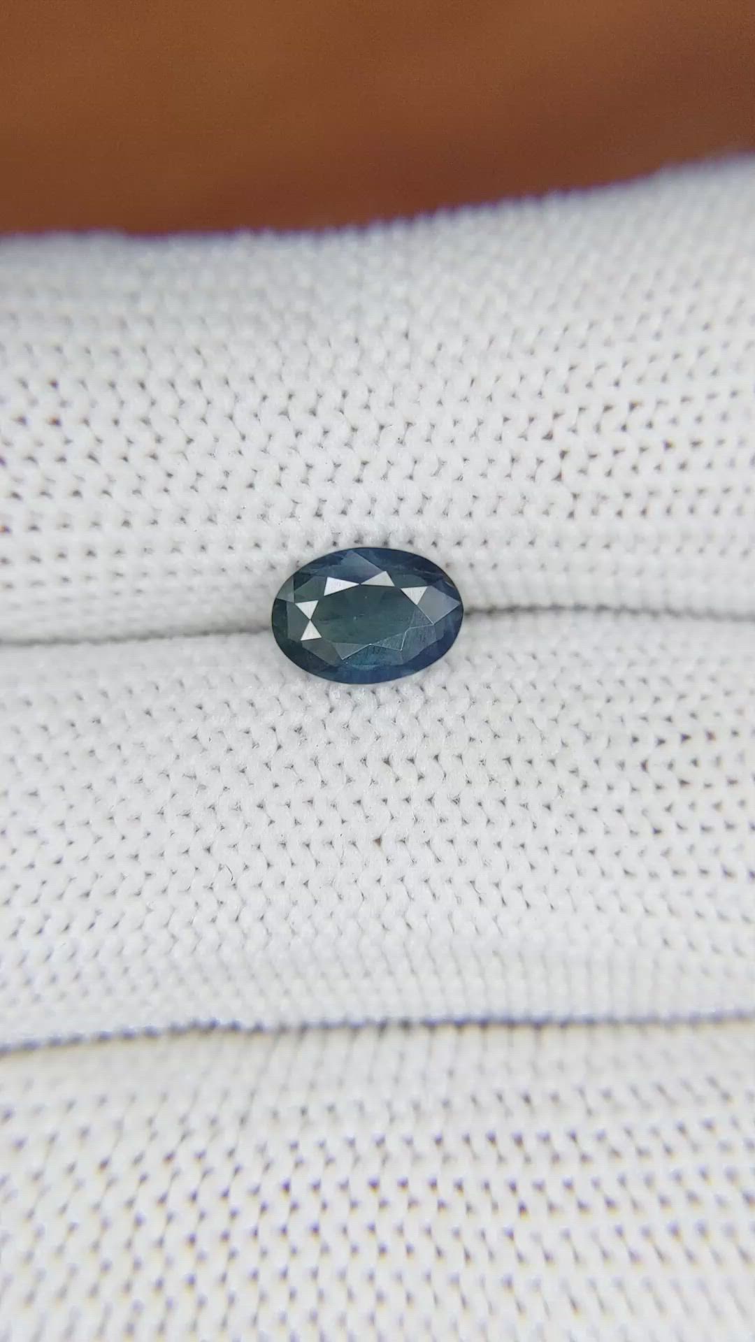 1.00 Ct. Greenish Blue Sapphire from Madagascar Size Video