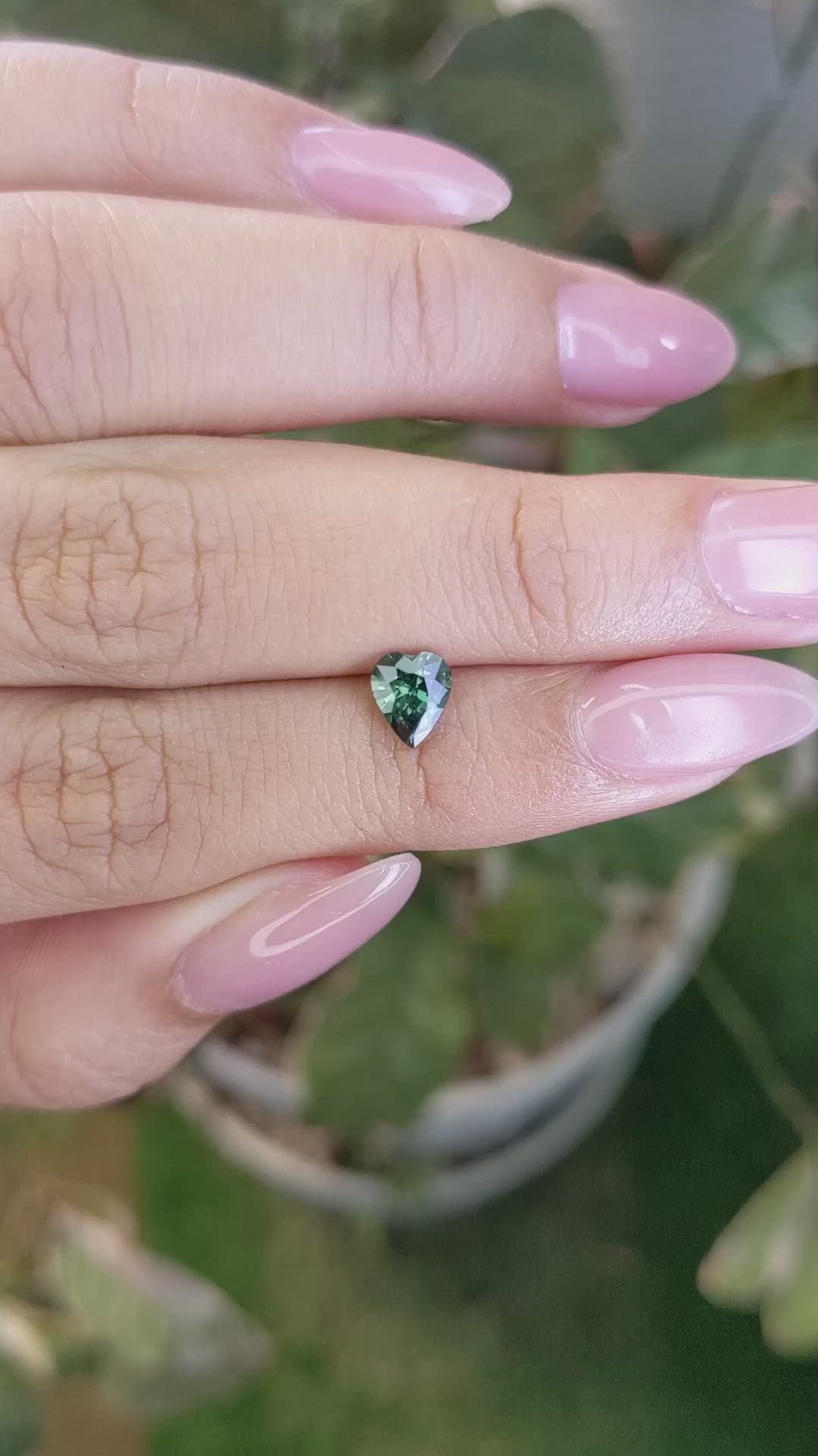 0.80 Ct. Bluish Green Sapphire from Madagascar Size Video