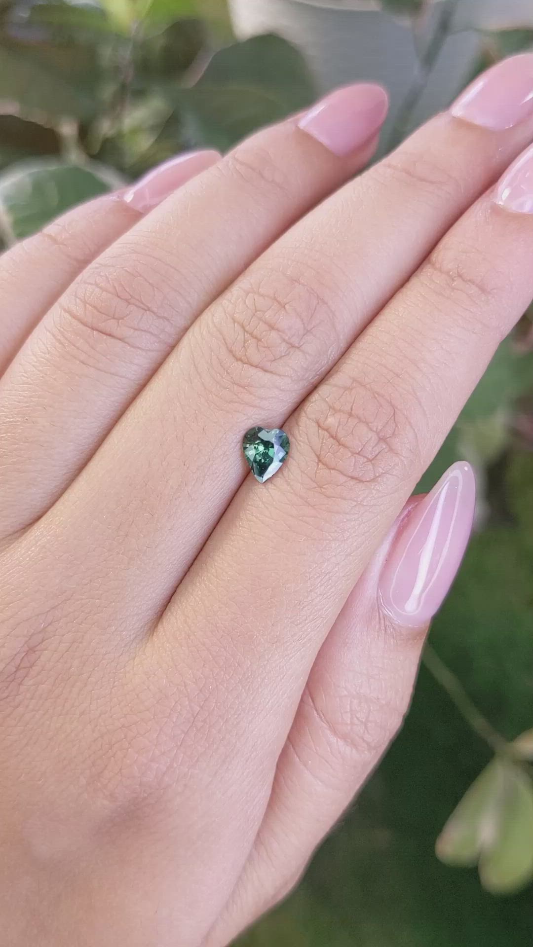 0.80 Ct. Bluish Green Sapphire from Madagascar Size Video