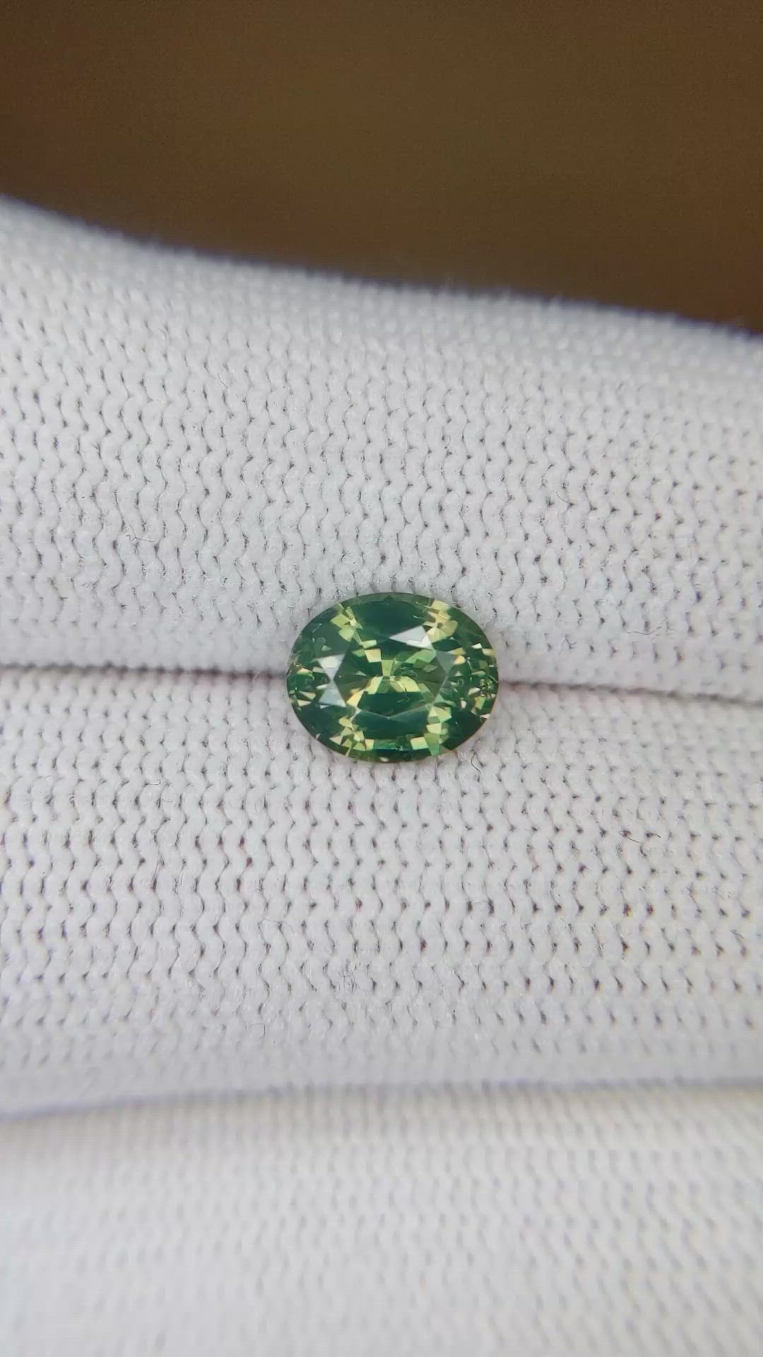 1.56 Ct. Green Sapphire from Madagascar Size Video