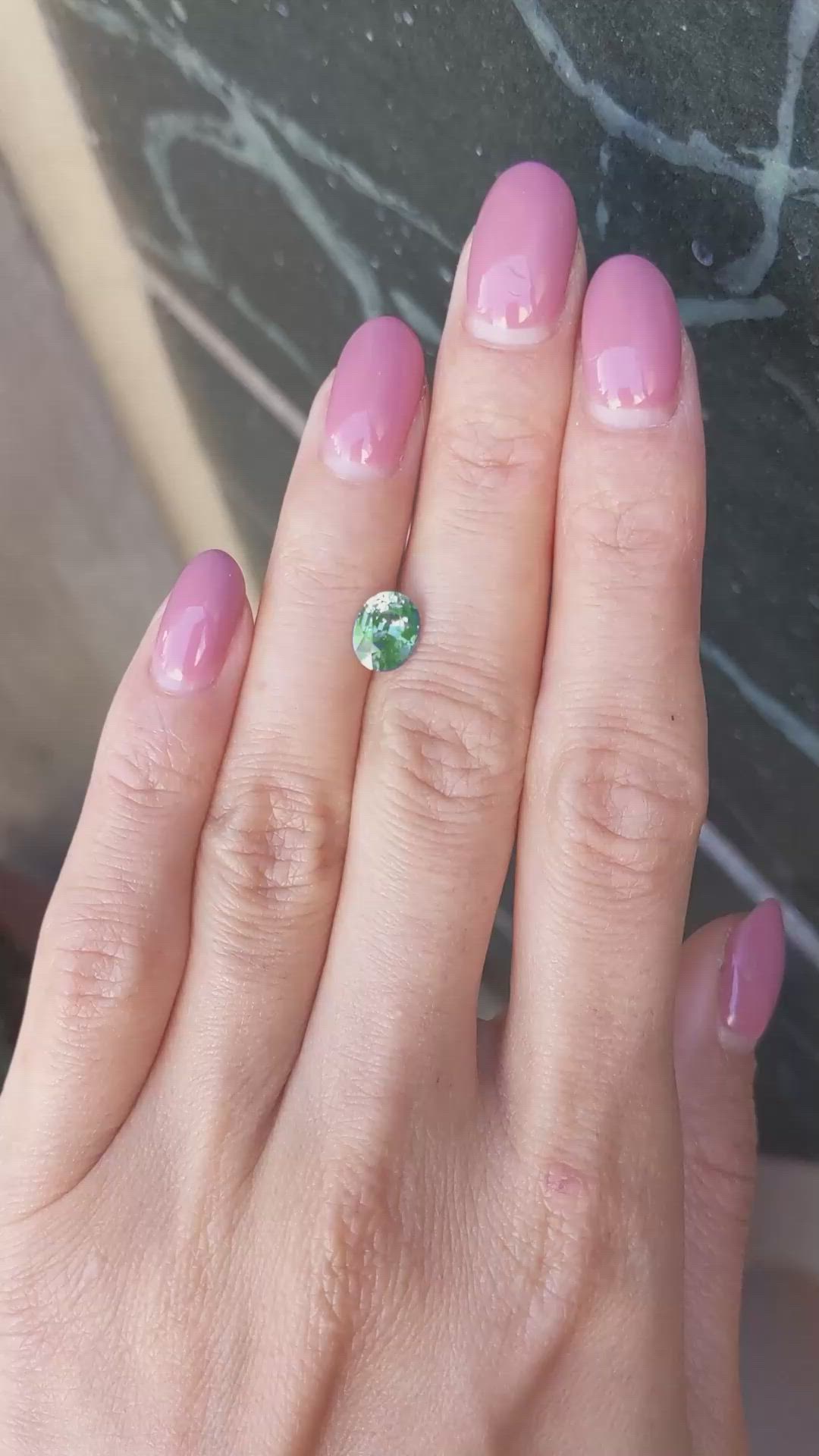 1.56 Ct. Green Sapphire from Madagascar Size Video