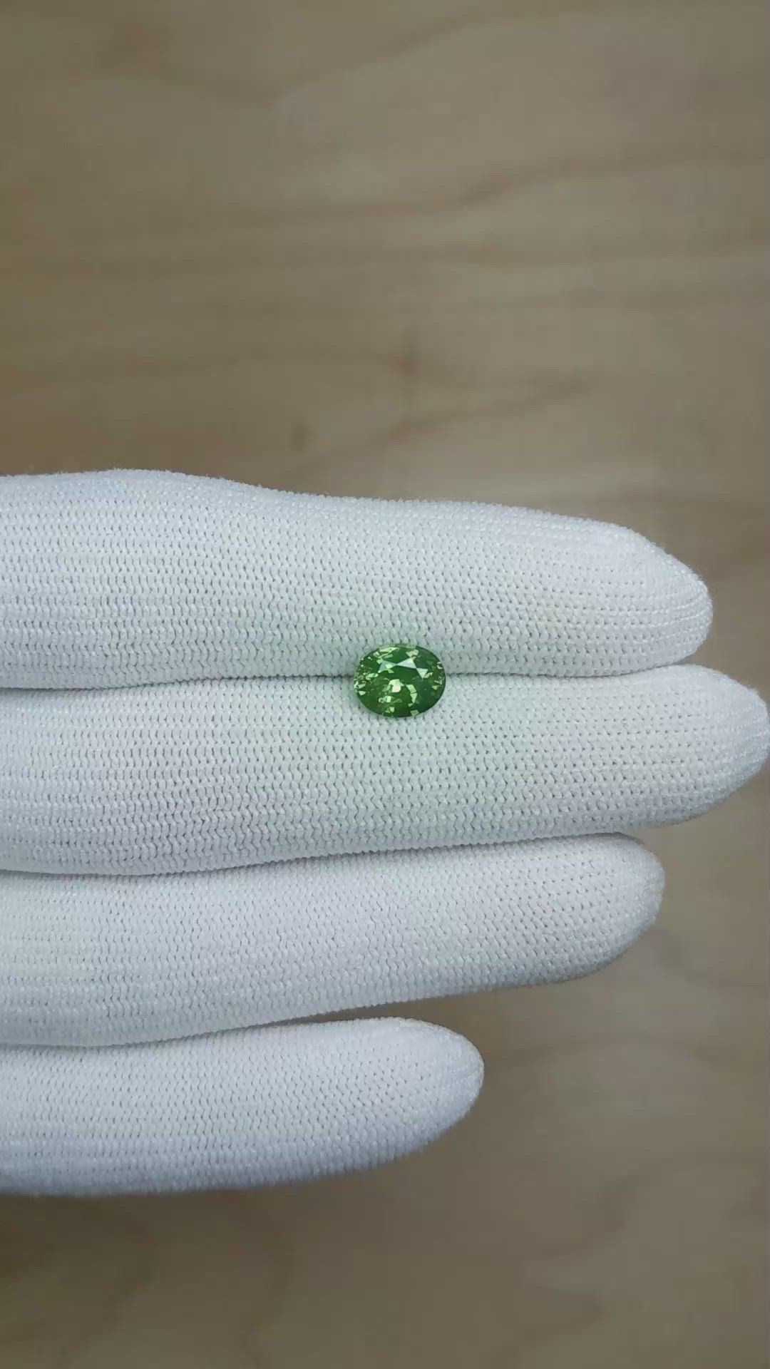 1.56 Ct. Green Sapphire from Madagascar Size Video