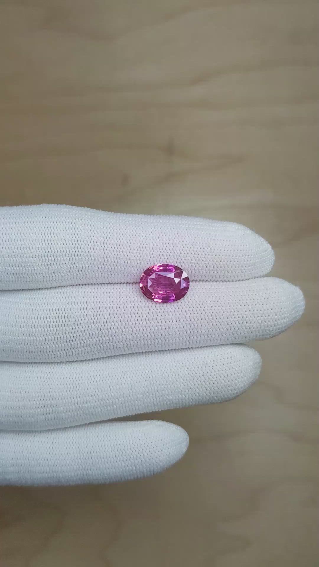 3.13 Ct. Purplish Pink Sapphire from Madagascar Size Video