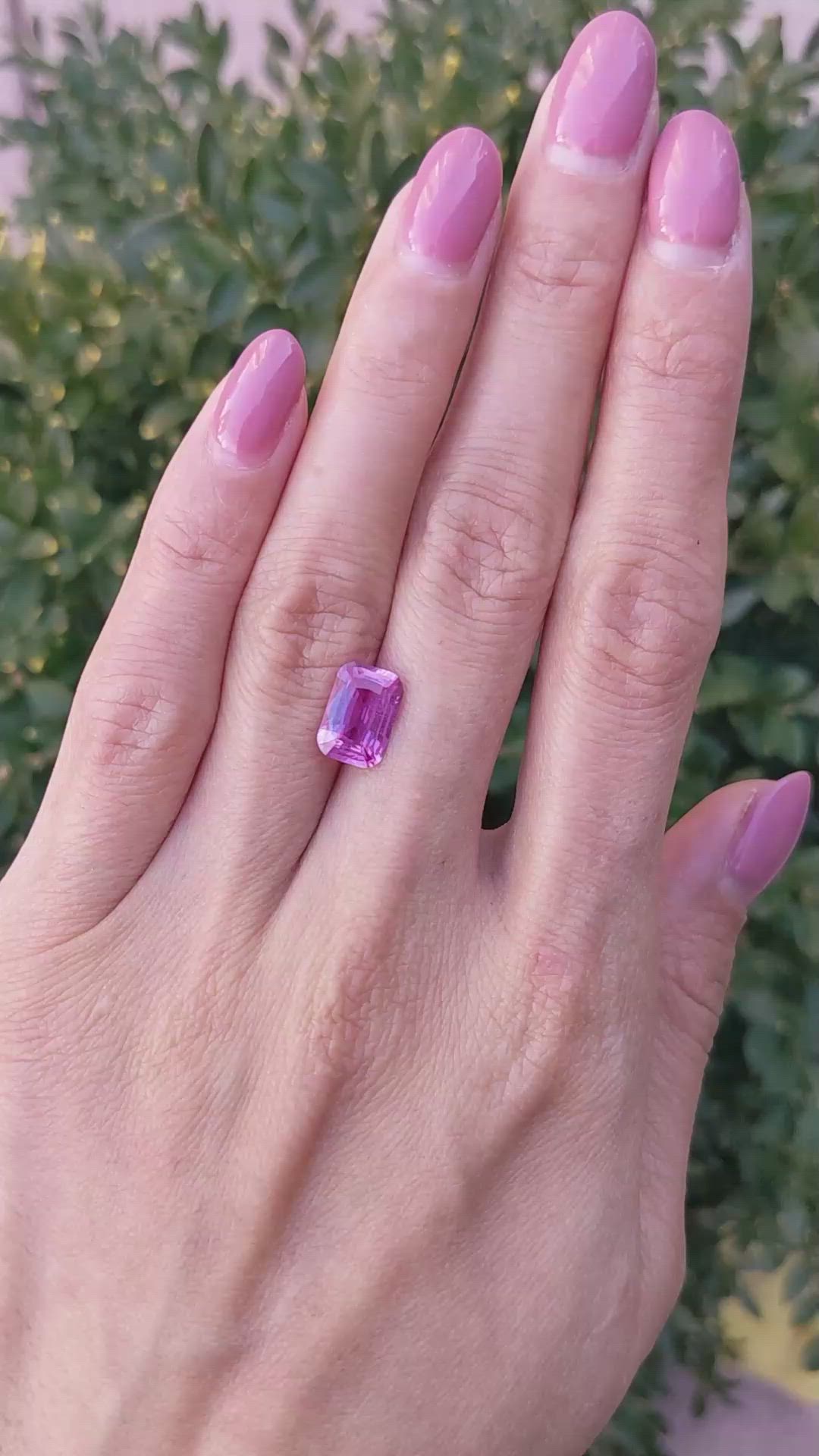 3.07 Ct. Purplish Pink Sapphire from Madagascar Size Video