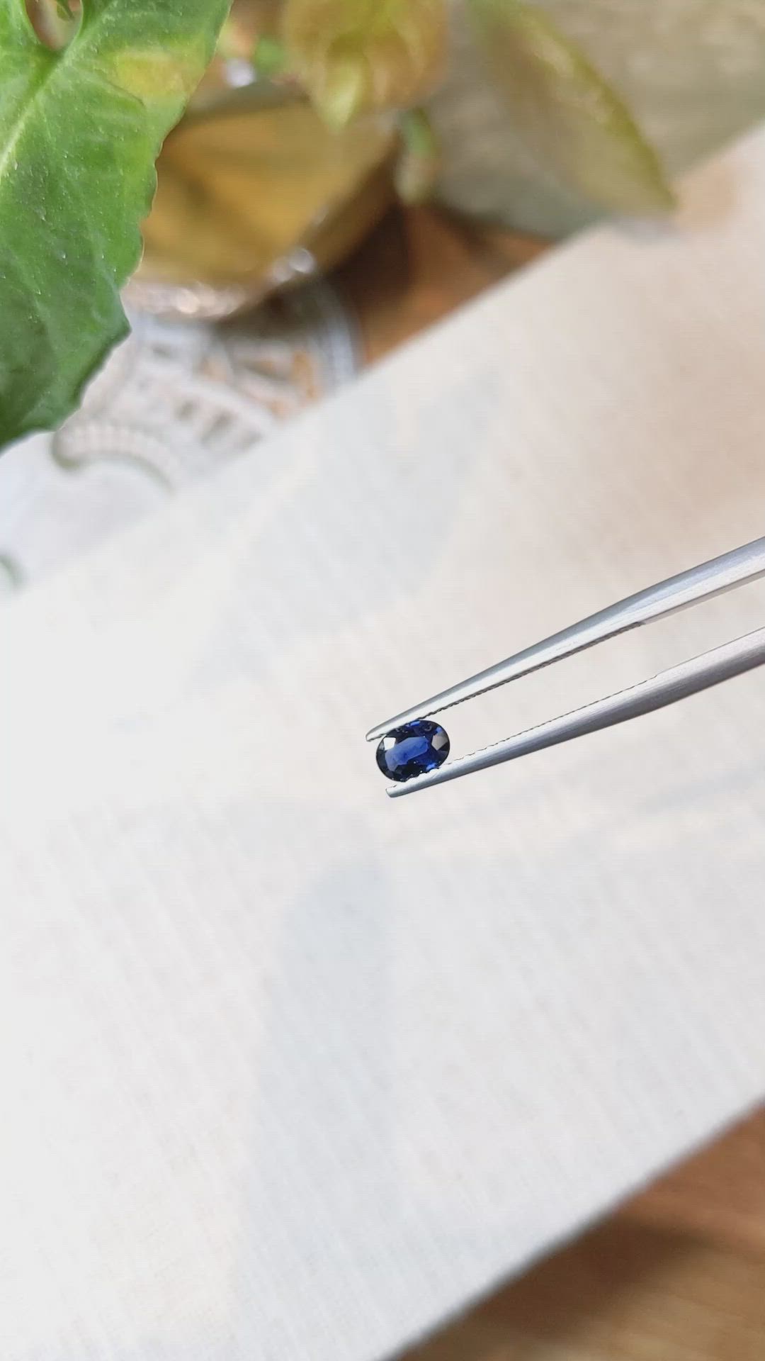 0.37 Ct. Blue Sapphire from Ceylon (Sri Lanka) Size Video