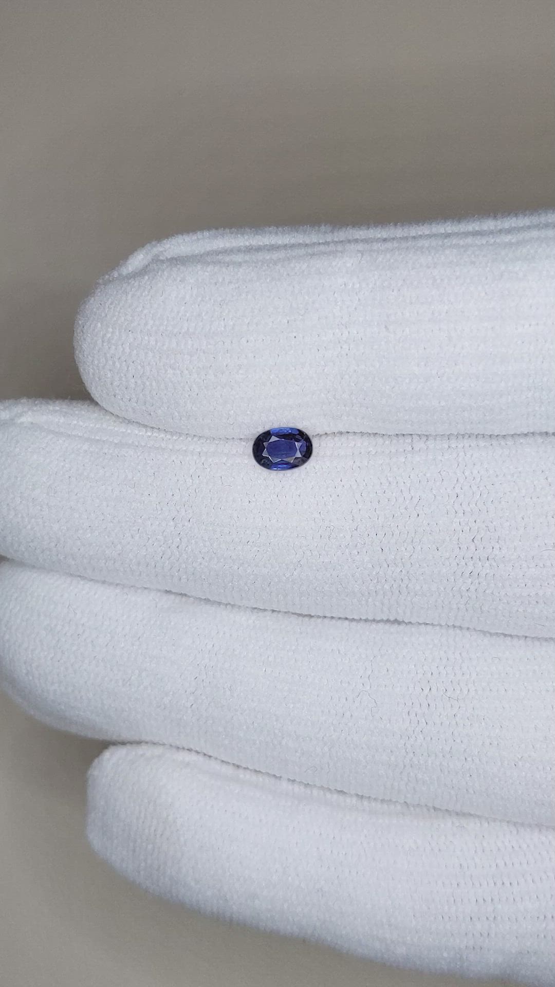 0.37 Ct. Blue Sapphire from Ceylon (Sri Lanka) Size Video