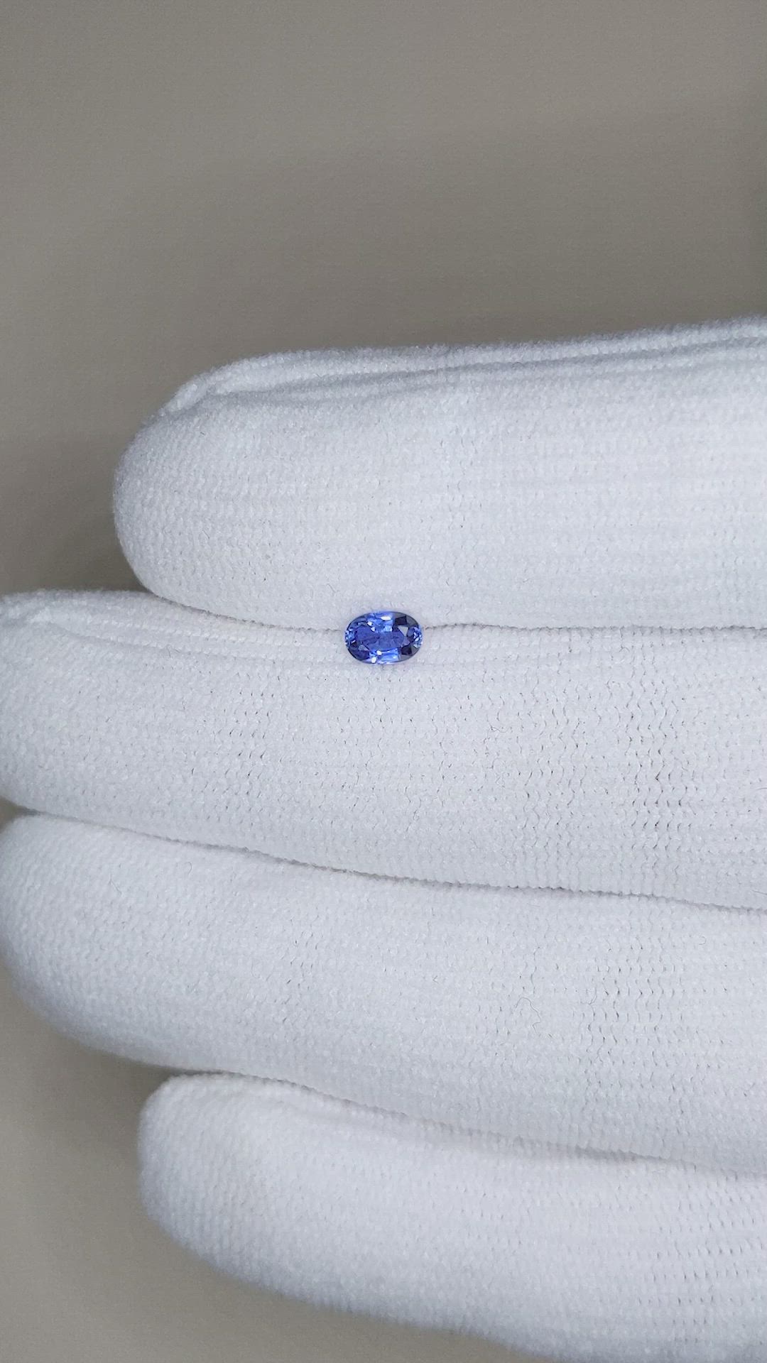 0.40 Ct. Blue Sapphire from Ceylon (Sri Lanka) Size Video