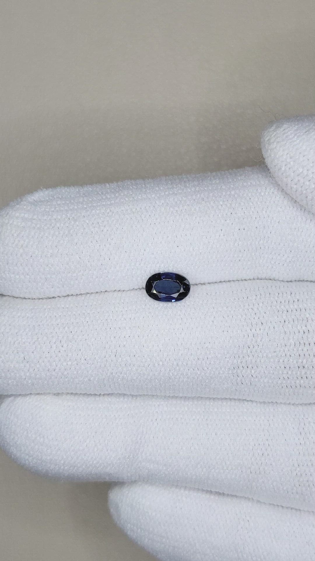 0.59 Ct. Blue Sapphire from Ceylon (Sri Lanka) Size Video