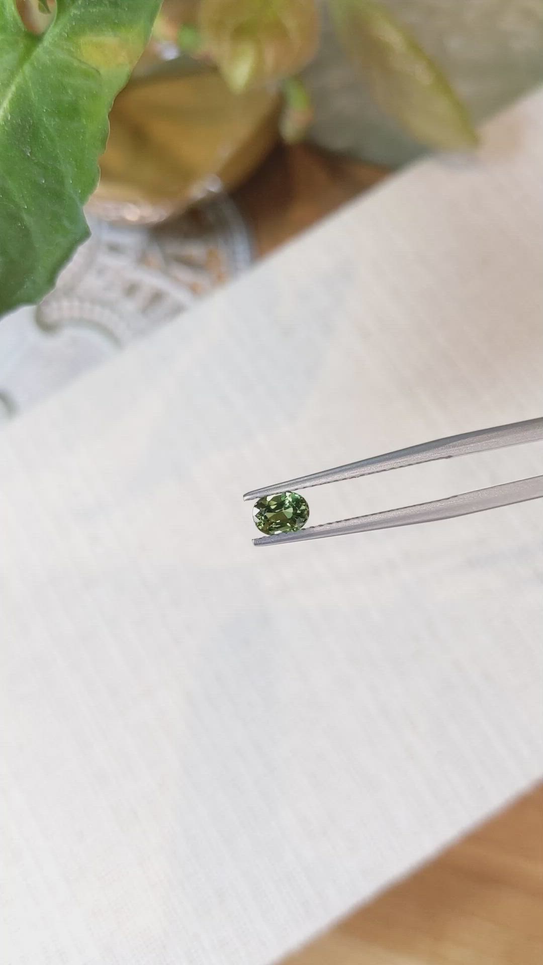 0.61 Ct. Green Sapphire from Madagascar Size Video