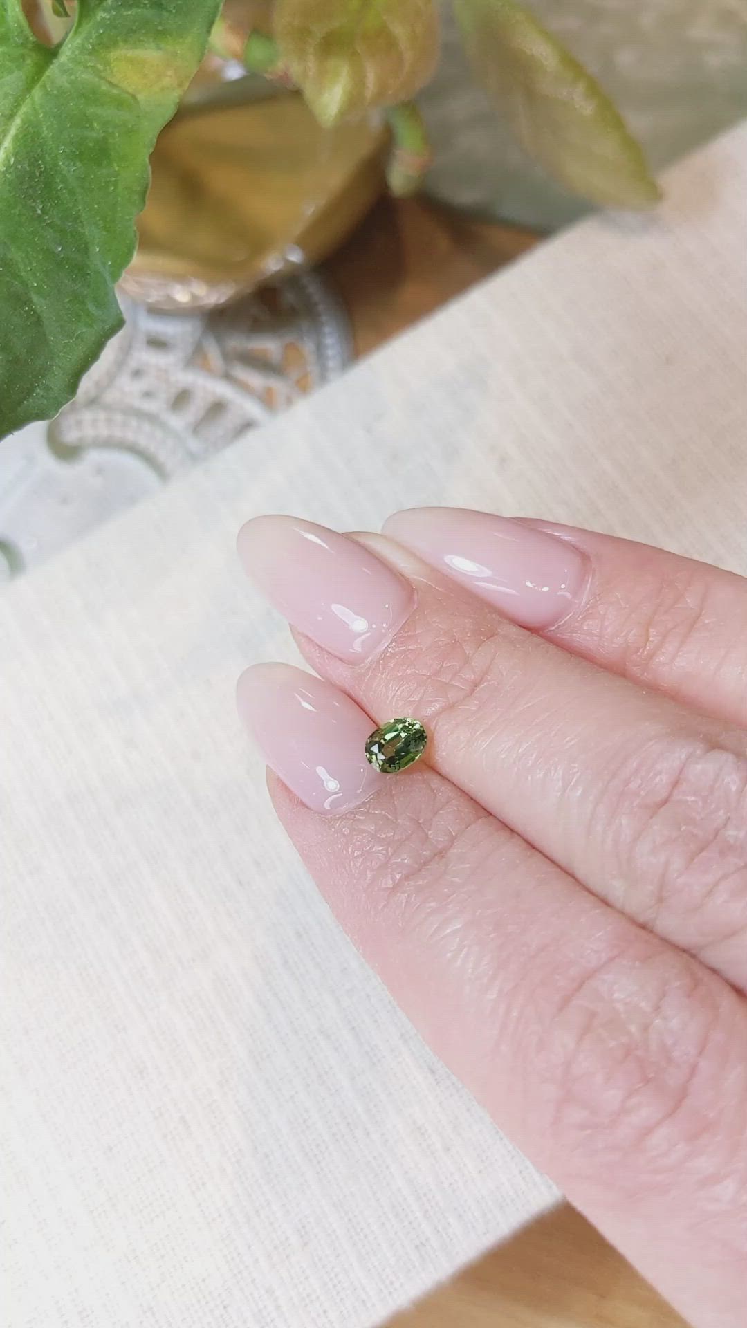 0.61 Ct. Green Sapphire from Madagascar Size Video