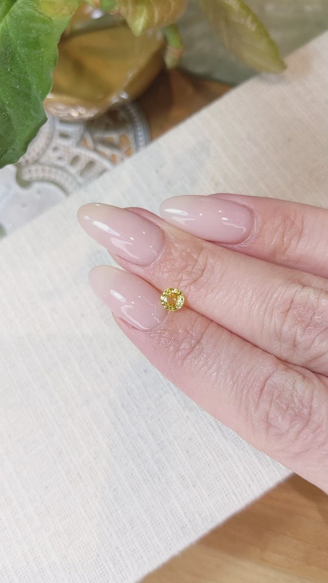 0.57 Ct. Yellow Sapphire from Madagascar Size Video