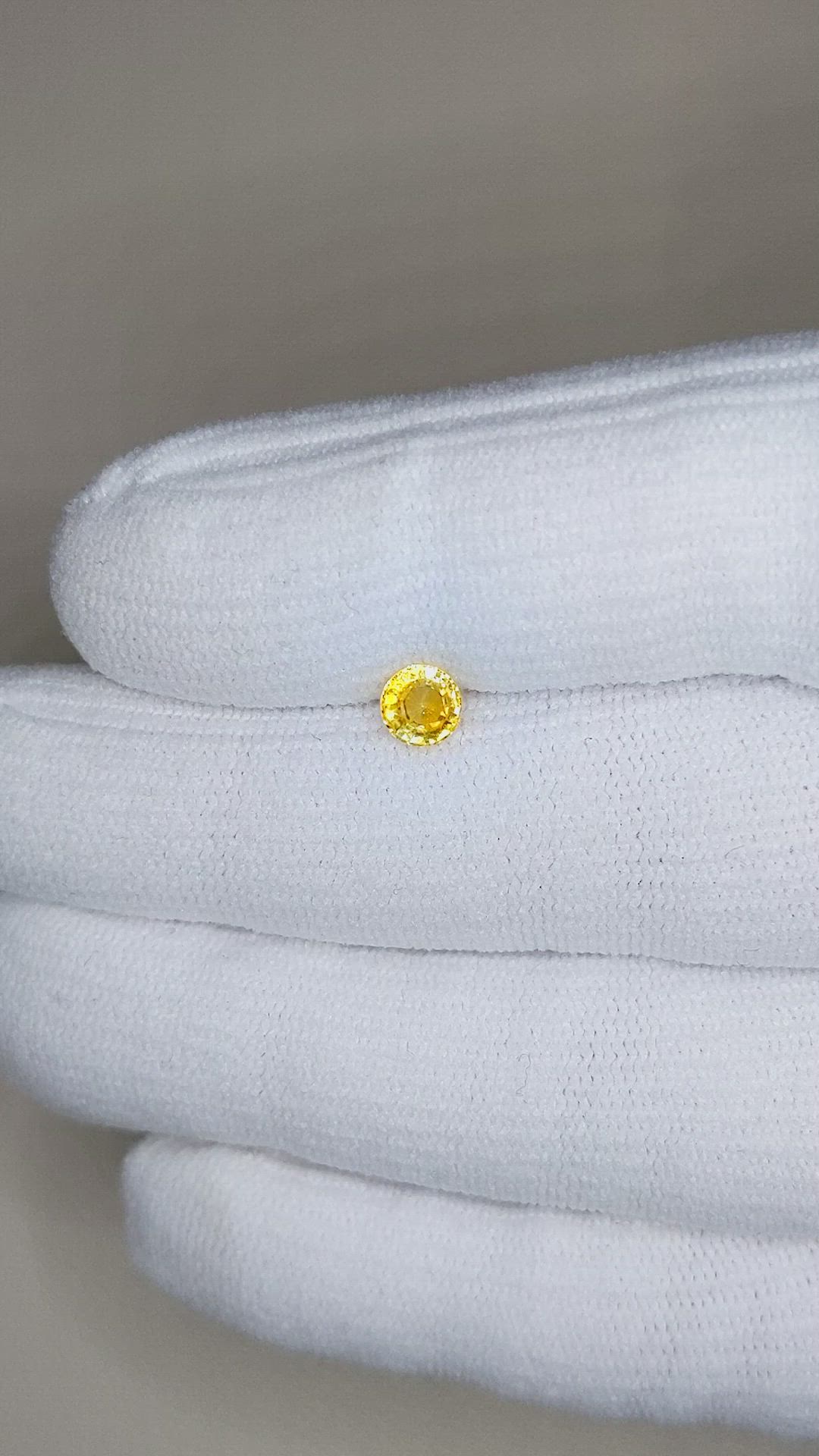 0.57 Ct. Yellow Sapphire from Madagascar Size Video