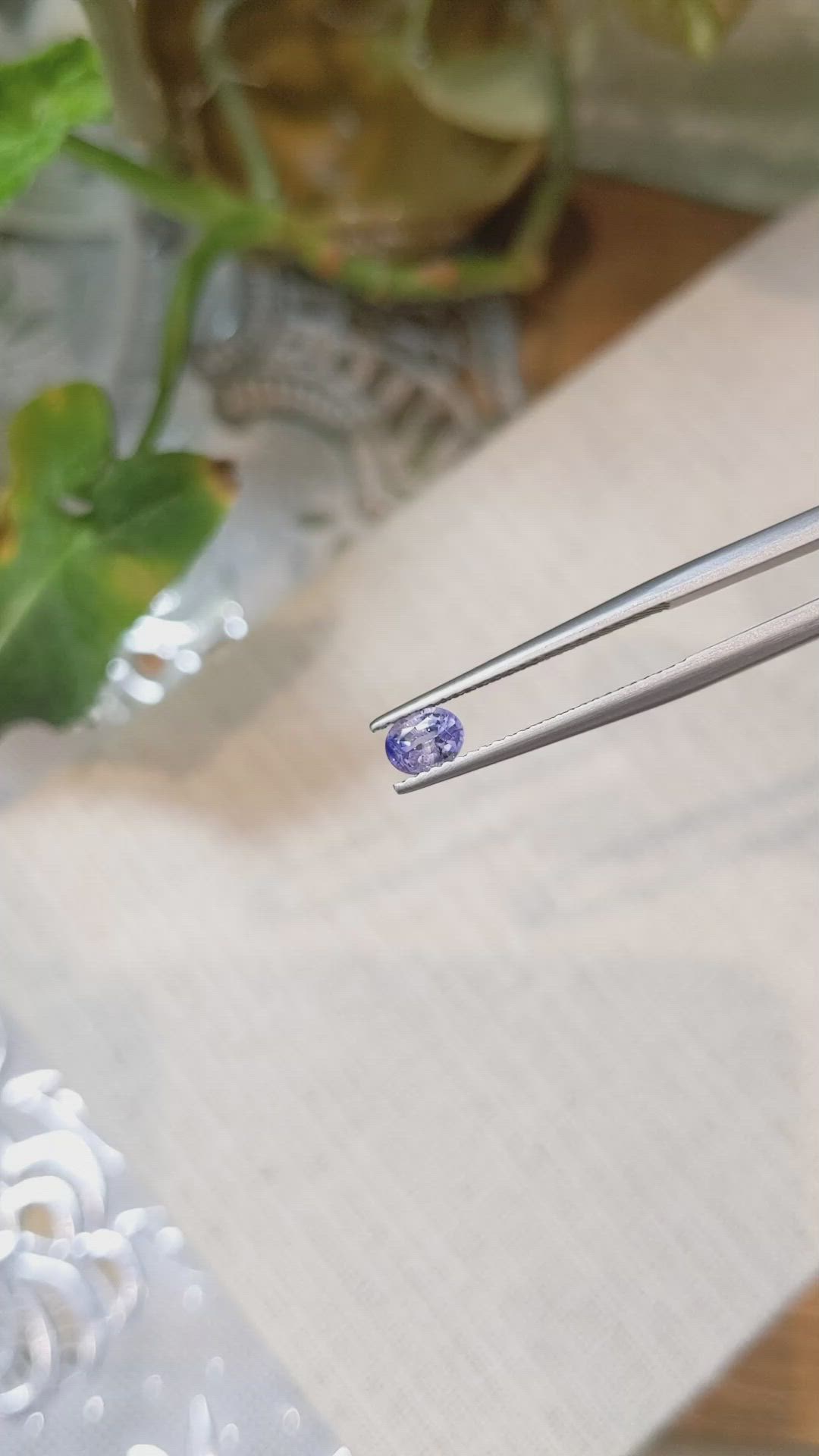 0.49 Ct. Bluish Purple Sapphire from Ceylon (Sri Lanka) Size Video