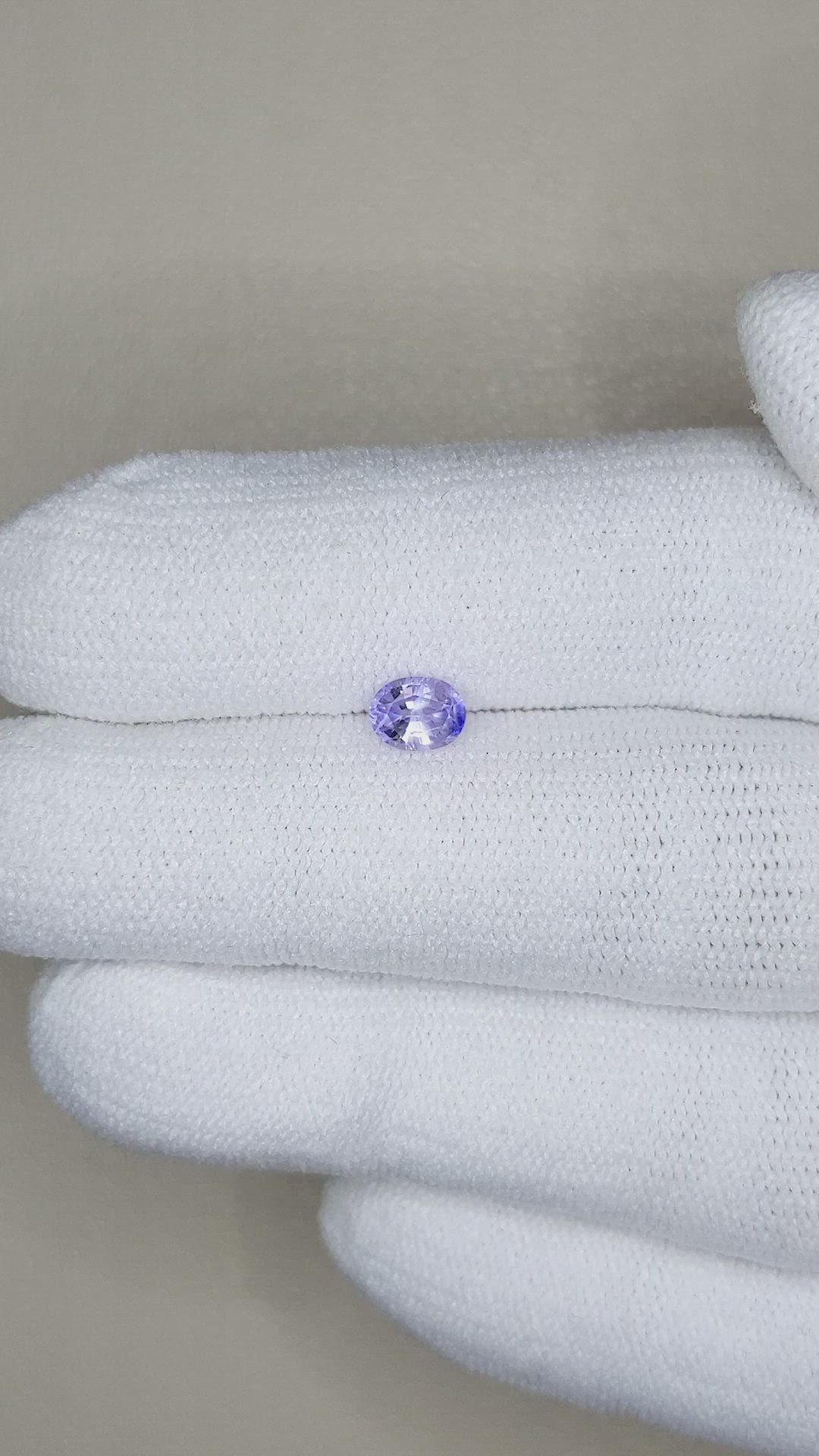 0.49 Ct. Bluish Purple Sapphire from Ceylon (Sri Lanka) Size Video