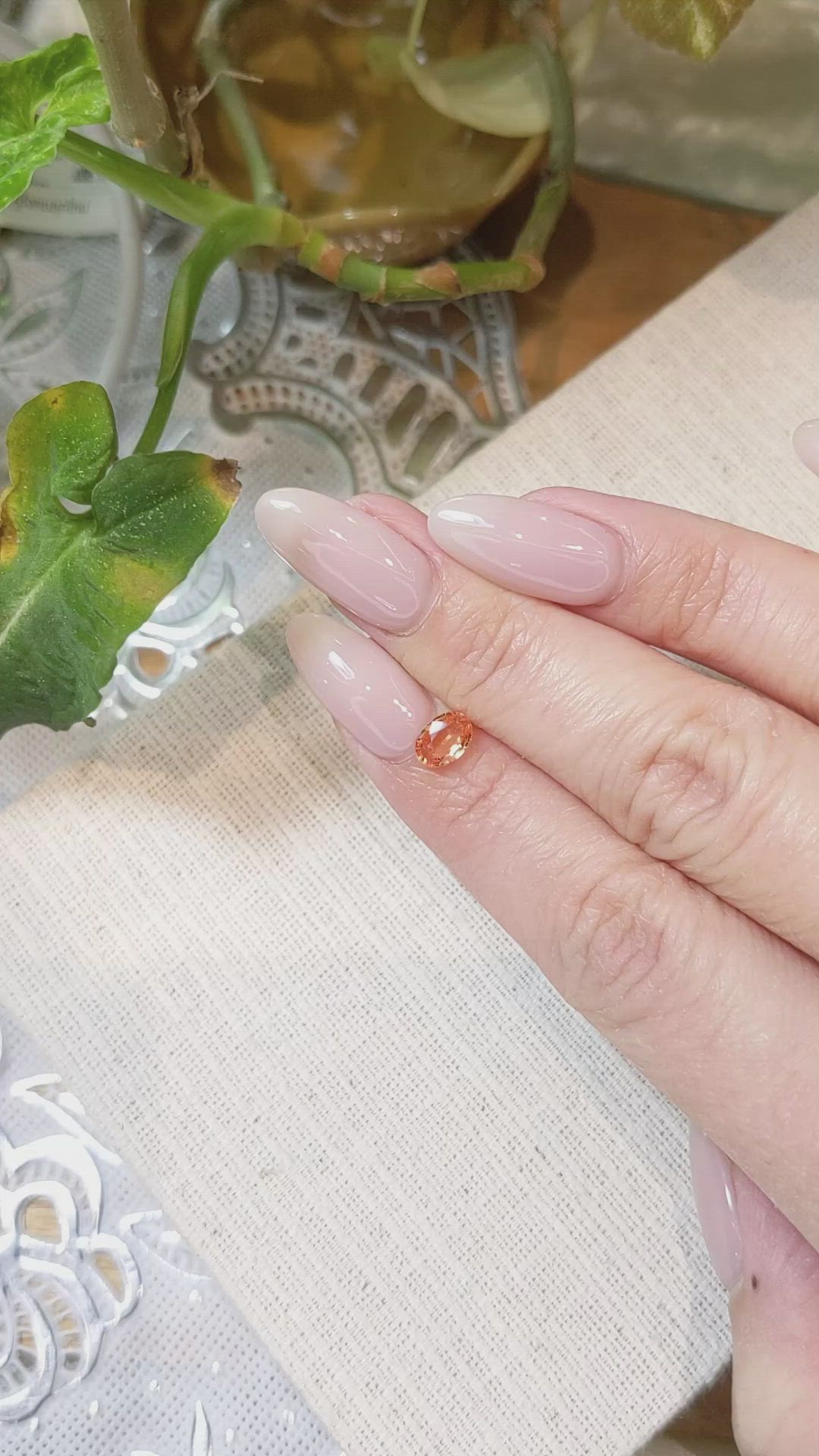 0.74 Ct. Orange Sapphire from Madagascar Size Video