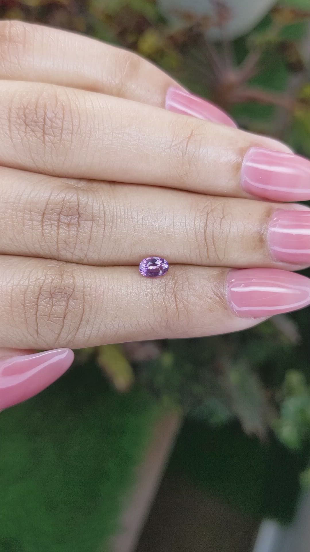 0.49 Ct. Pinkish Purple Sapphire from Ceylon (Sri Lanka) Size Video