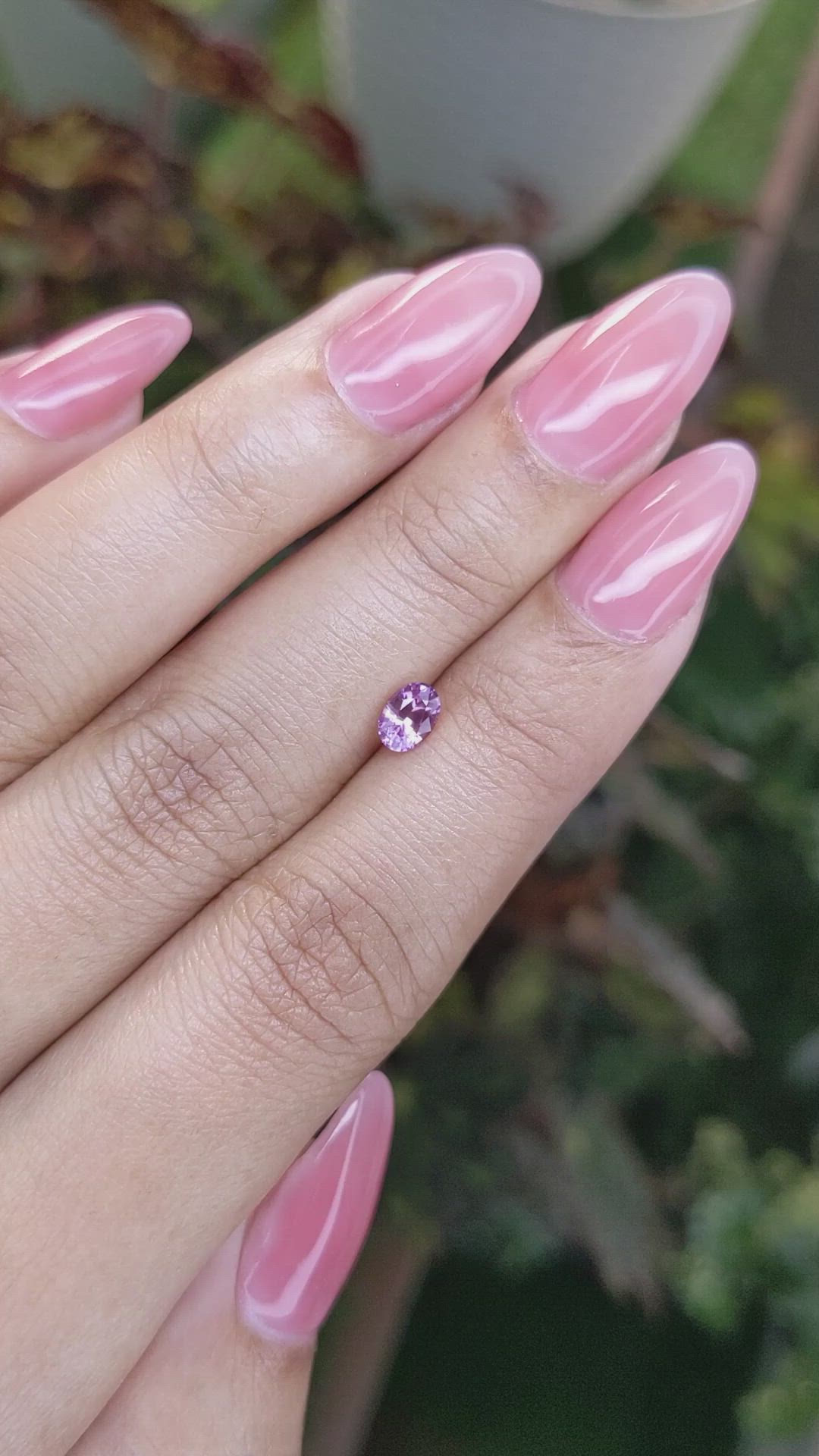 0.49 Ct. Pinkish Purple Sapphire from Ceylon (Sri Lanka) Size Video